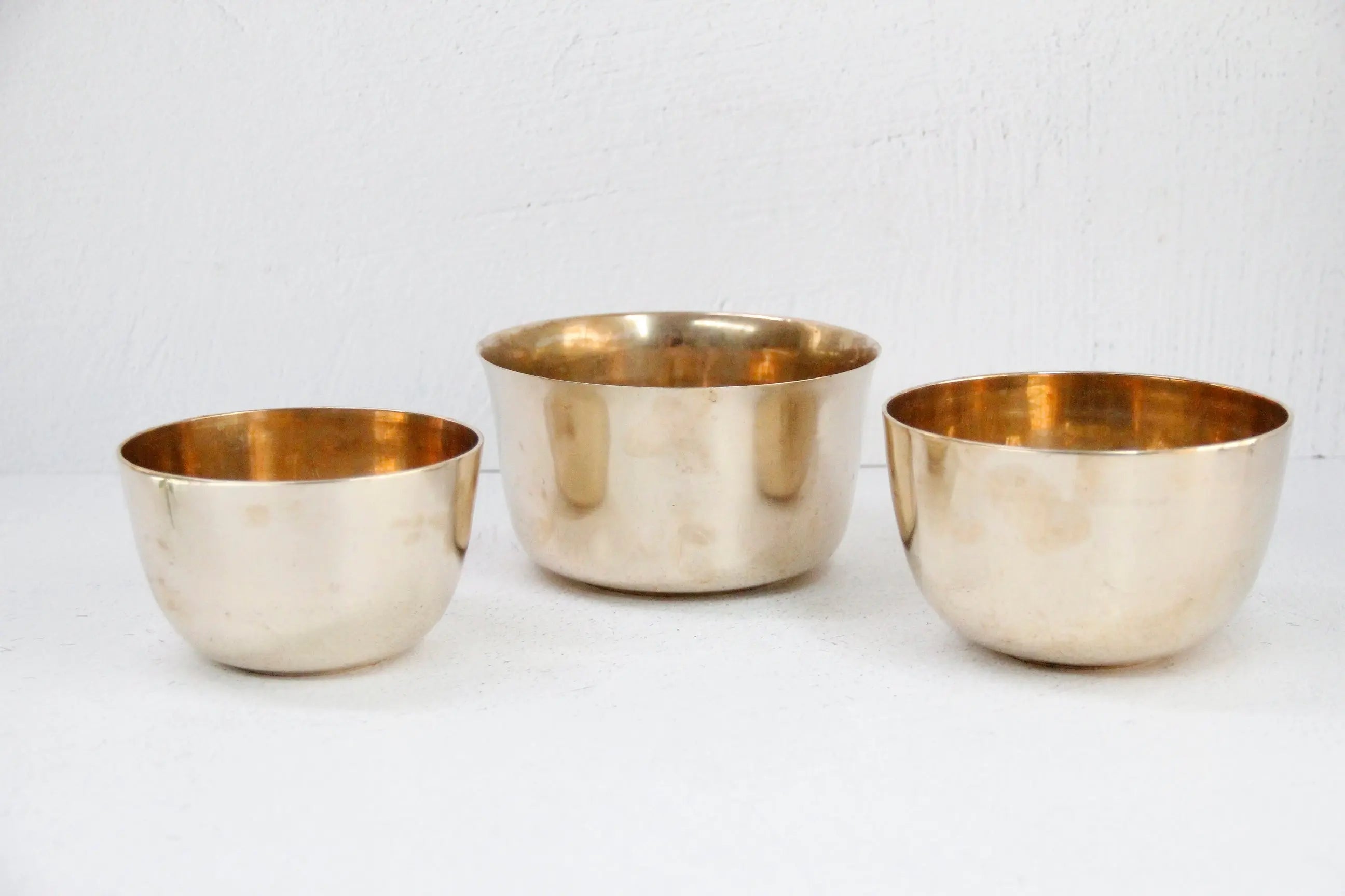 Vintage Brass Bowl | Assorted Sizes Heavy Solid Nesting  Debra Hall Lifestyle