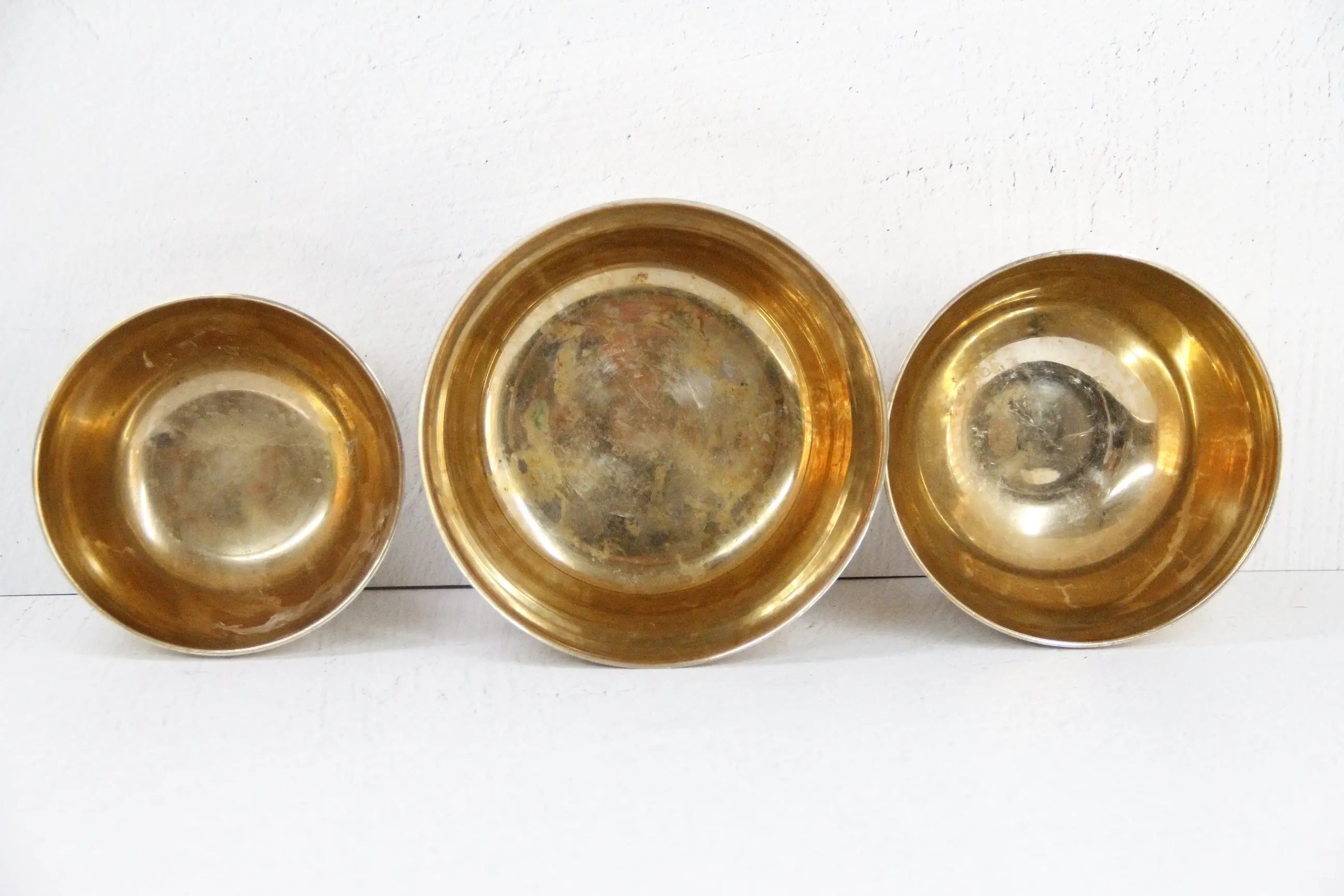 Vintage Brass Bowl | Assorted Sizes Heavy Solid Nesting  Debra Hall Lifestyle