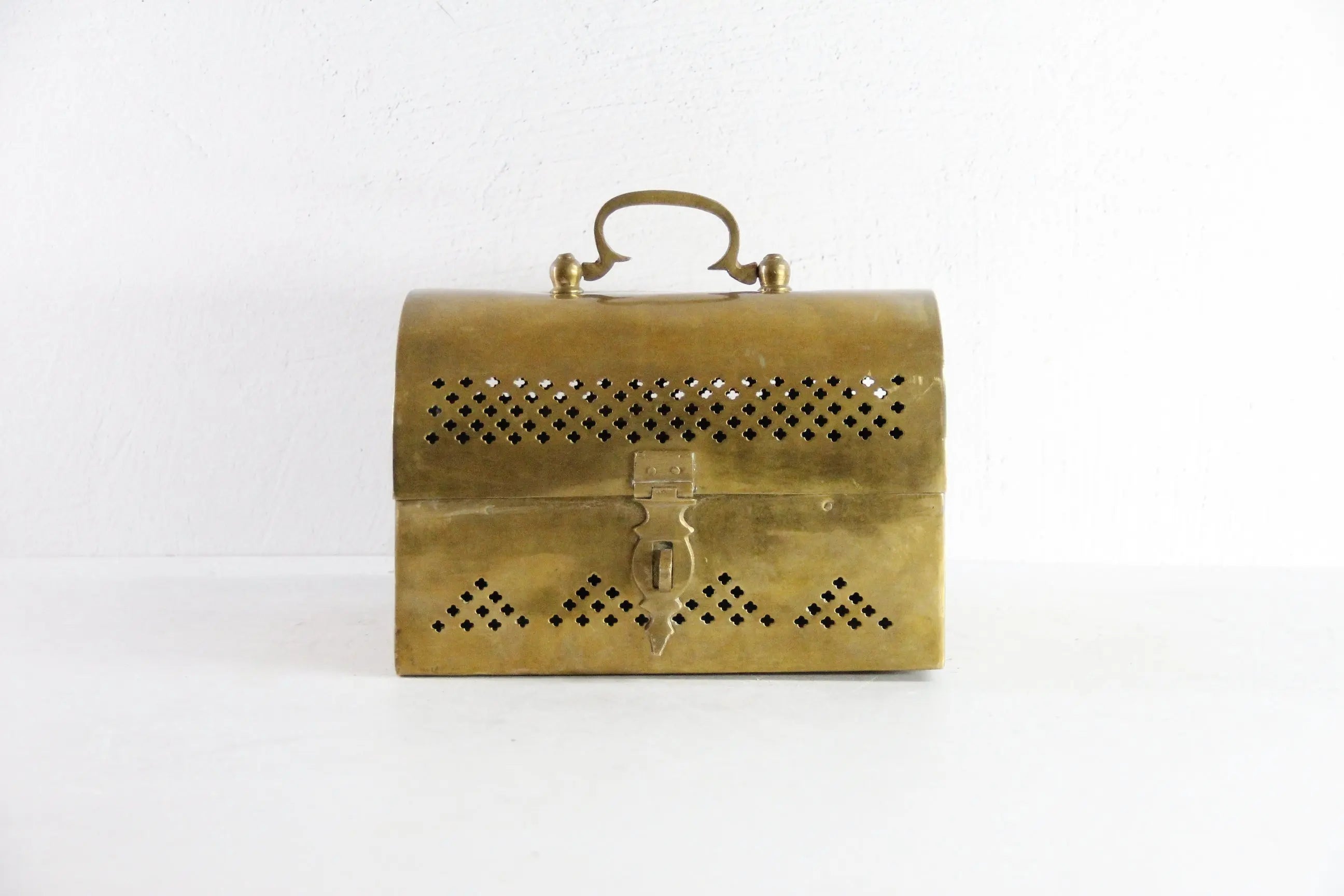 Vintage Brass Box | Large Storage Chest Lunch Pail  Debra Hall Lifestyle
