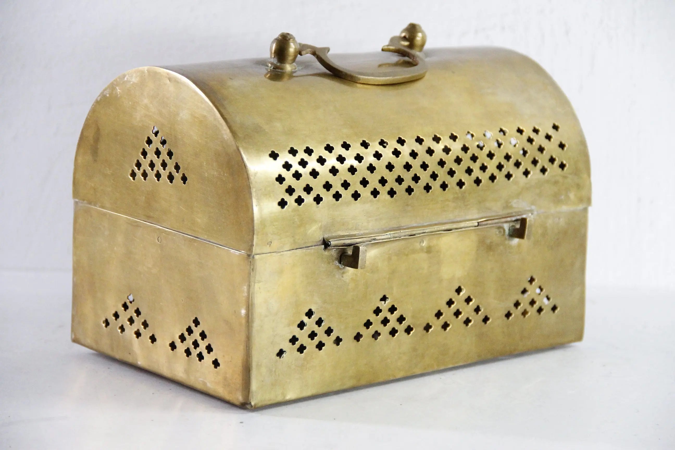 Vintage Brass Box | Large Storage Chest Lunch Pail  Debra Hall Lifestyle