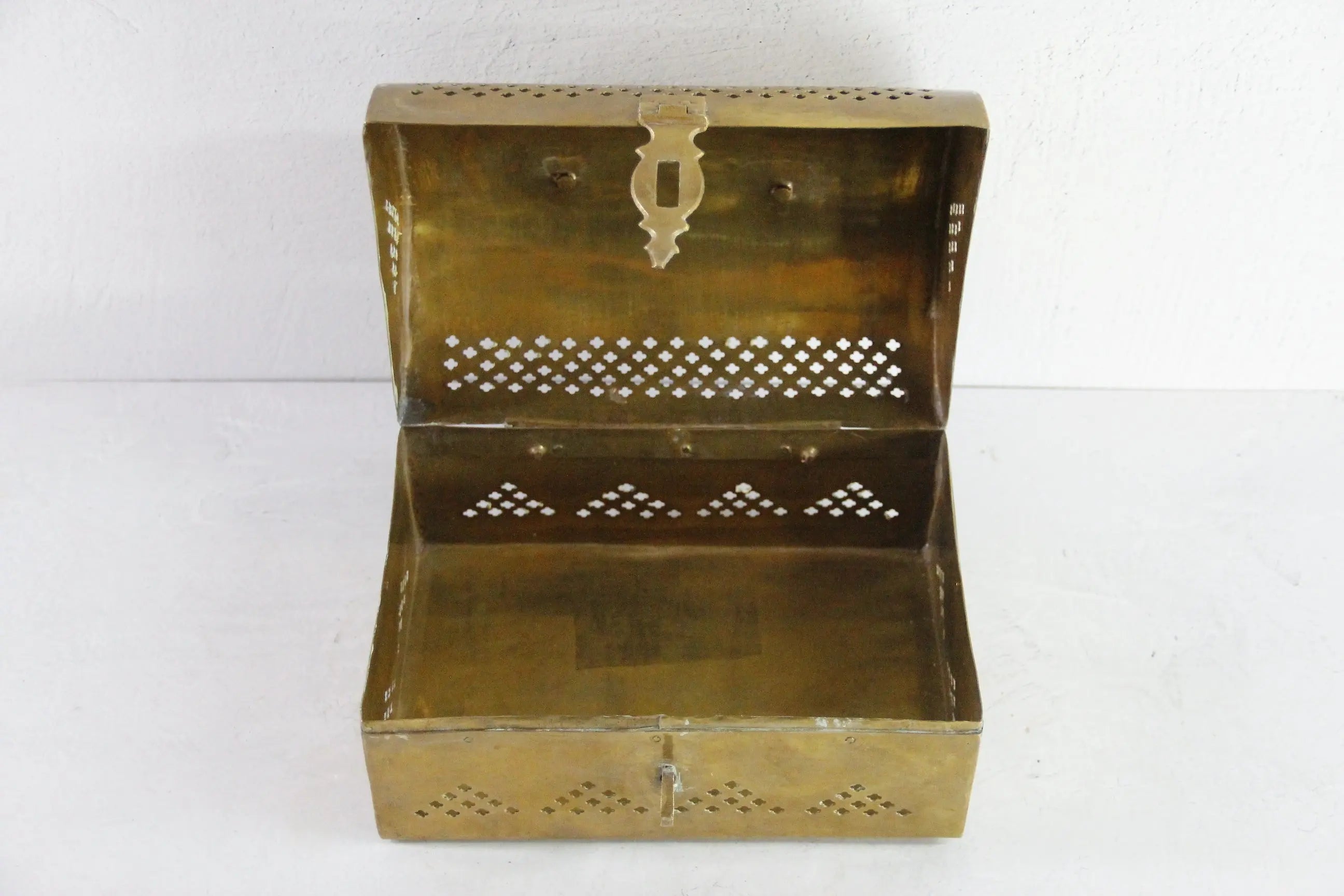 Vintage Brass Box | Large Storage Chest Lunch Pail  Debra Hall Lifestyle