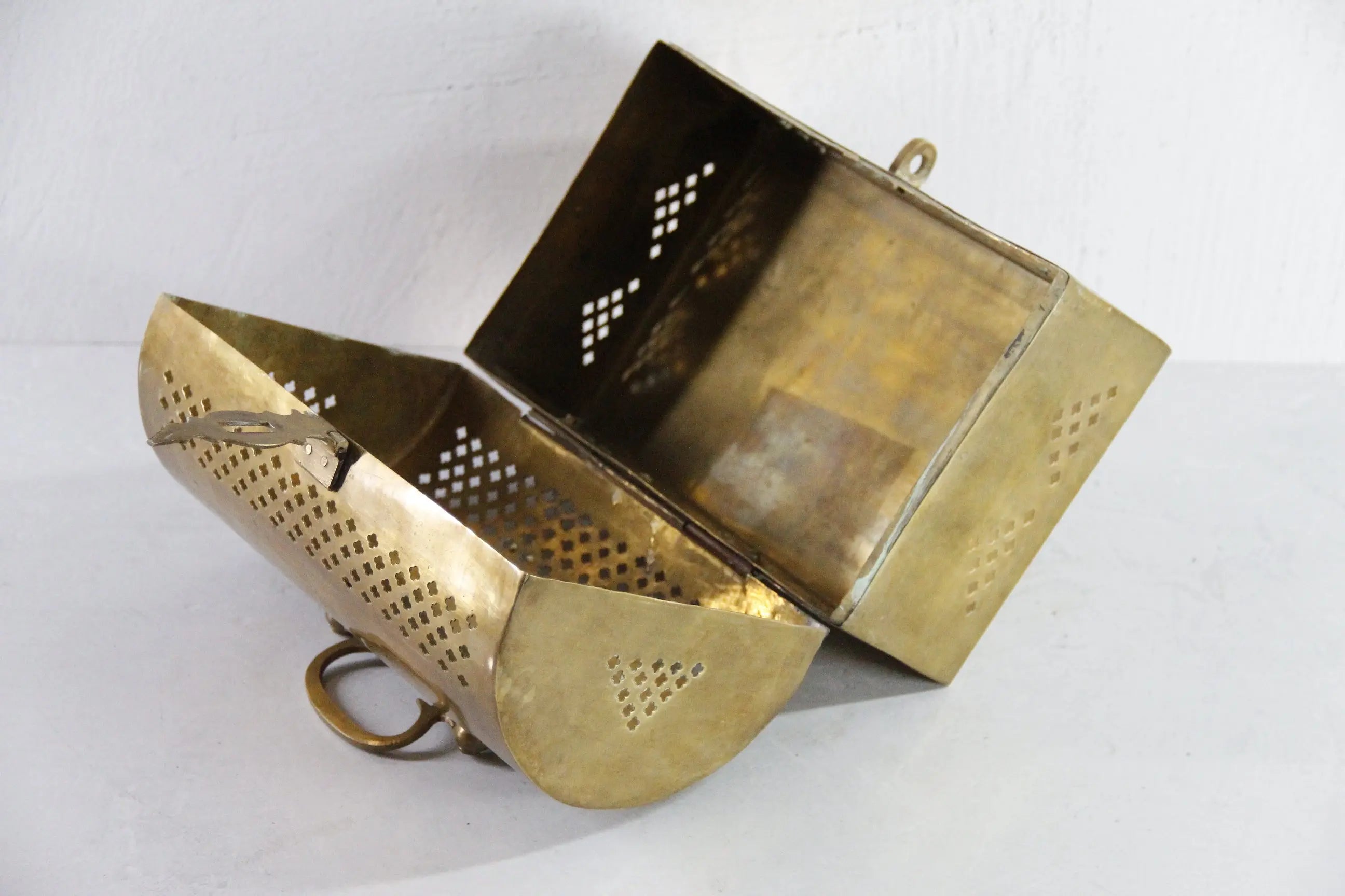 Vintage Brass Box | Large Storage Chest Lunch Pail  Debra Hall Lifestyle