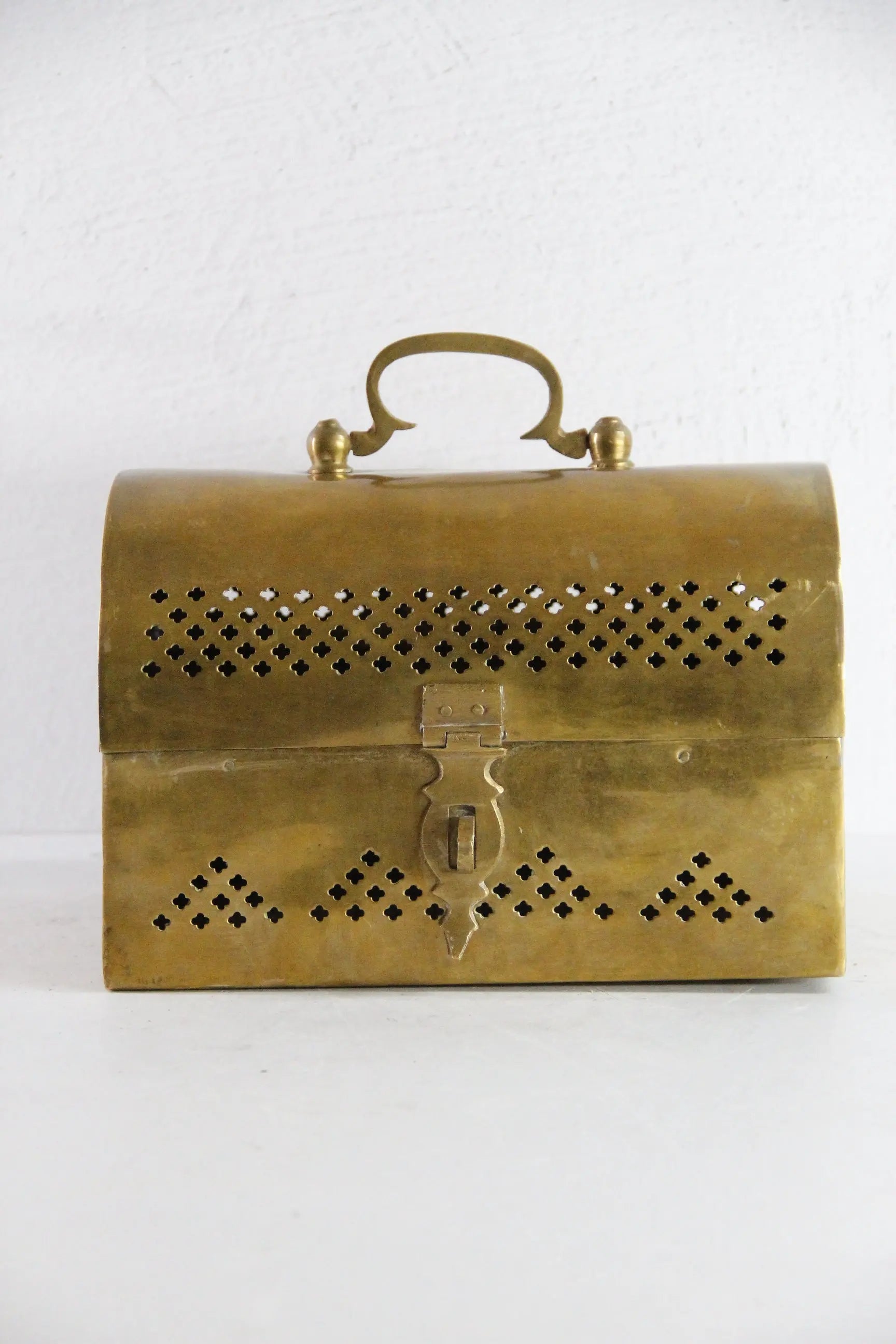Vintage Brass Box | Large Storage Chest Lunch Pail  Debra Hall Lifestyle