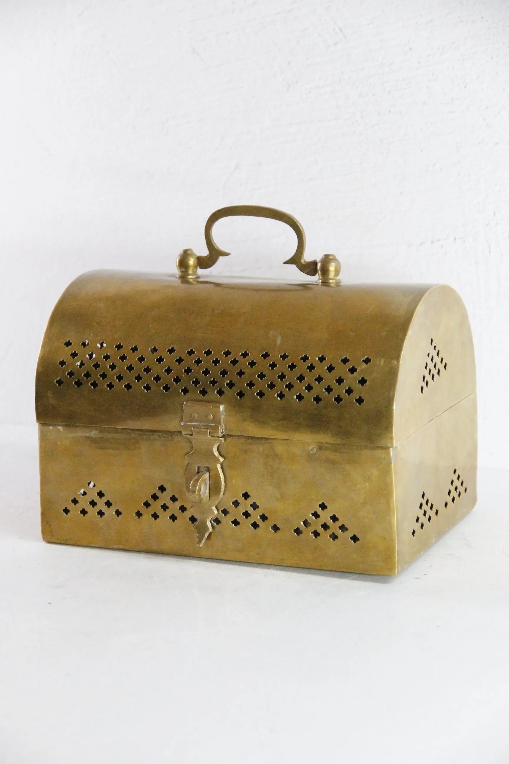 Vintage Brass Box | Large Storage Chest Lunch Pail  Debra Hall Lifestyle