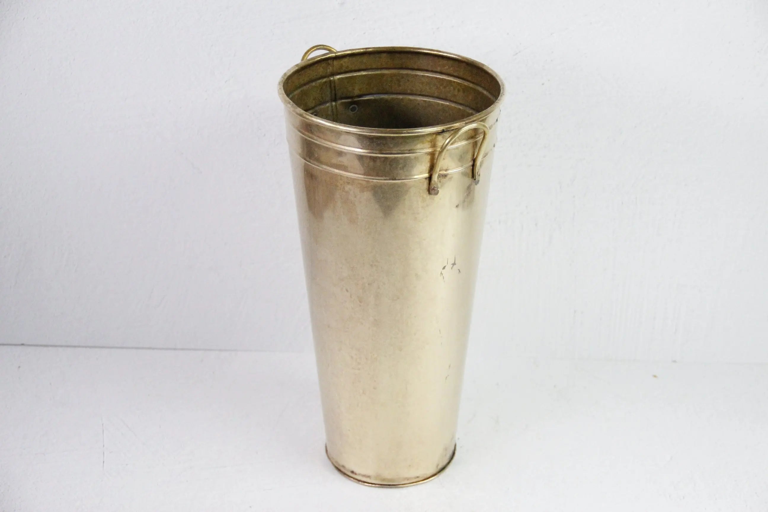 Vintage Brass Bucket | Flower Market Vase Floor Stand  Debra Hall Lifestyle