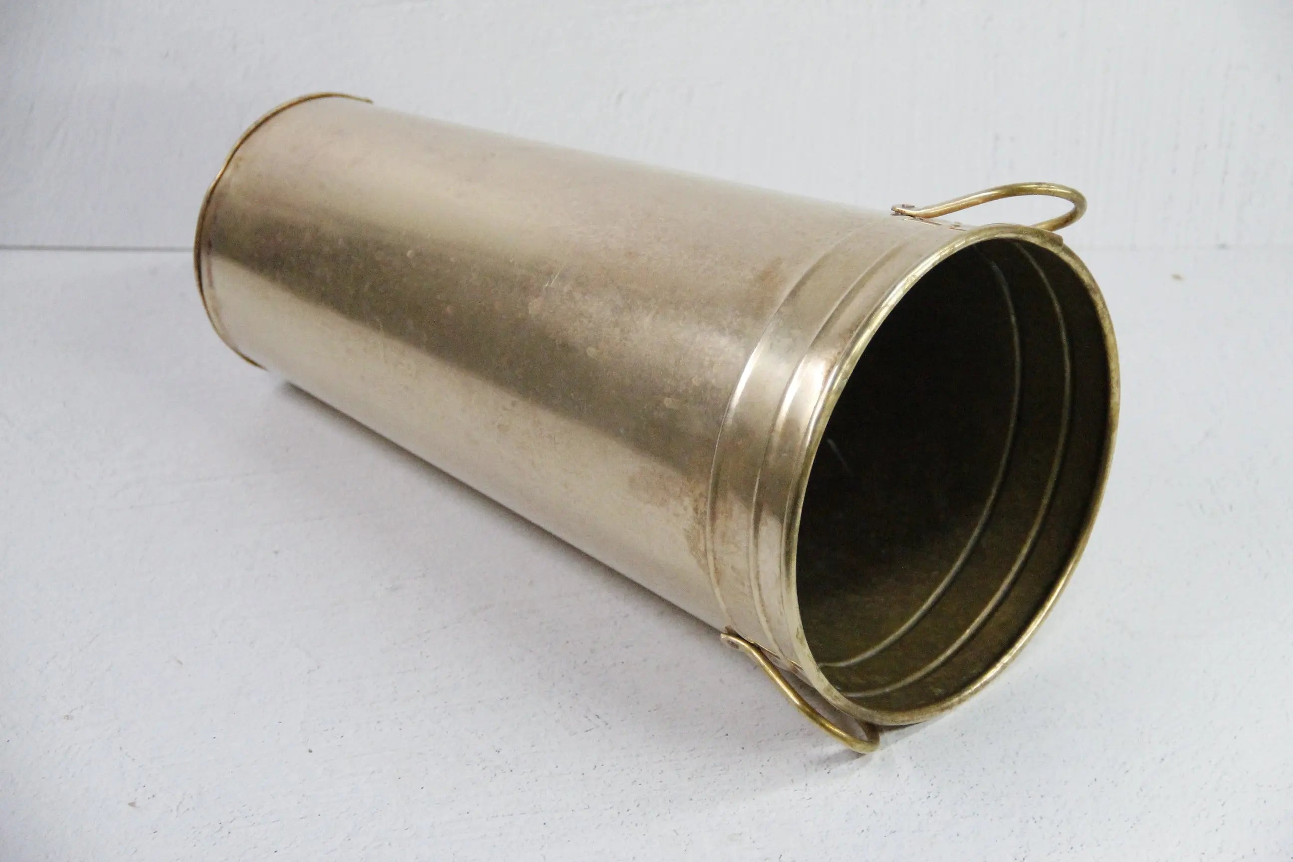Vintage Brass Bucket | Flower Market Vase Floor Stand  Debra Hall Lifestyle