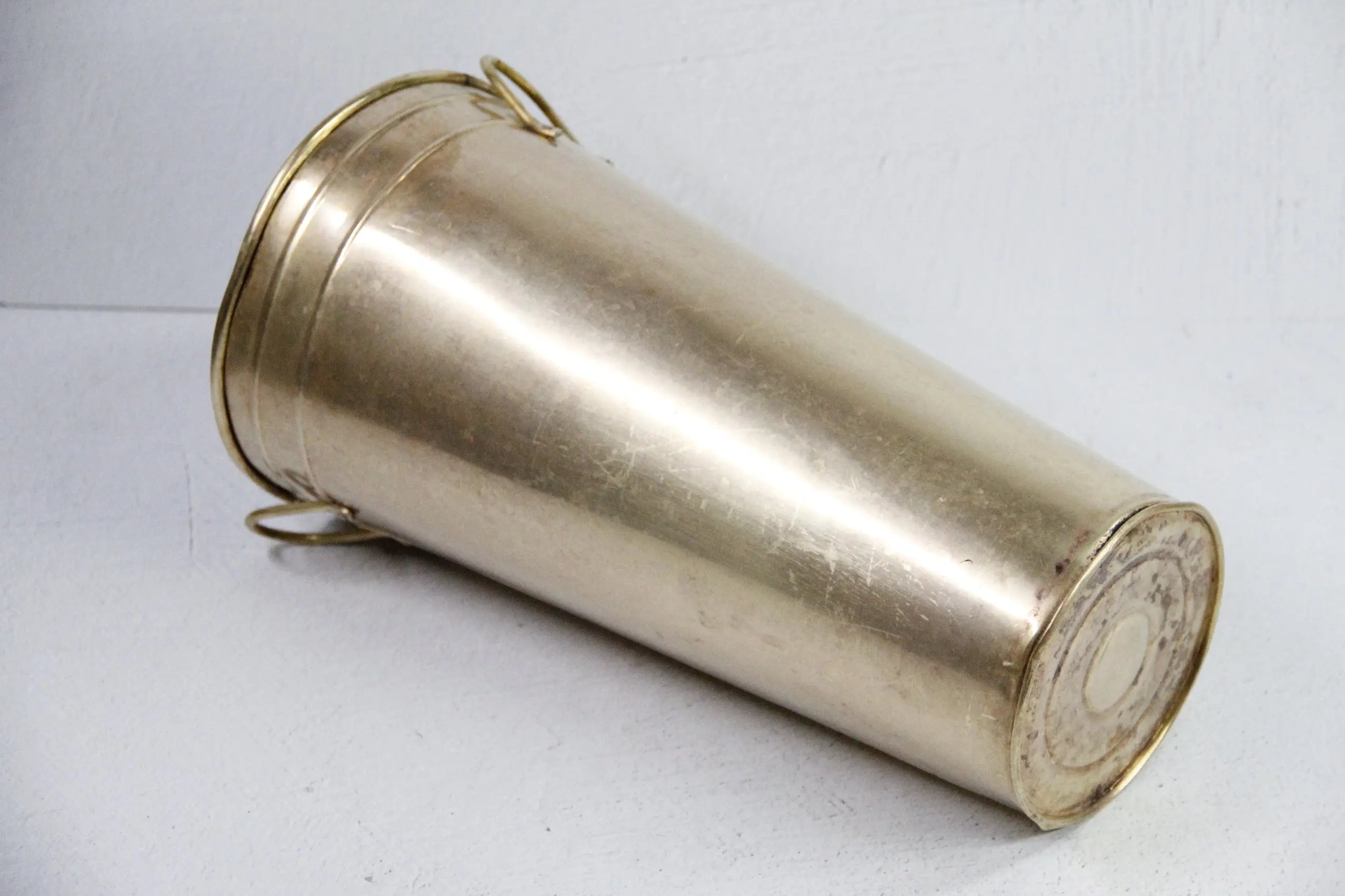 Vintage Brass Bucket | Flower Market Vase Floor Stand  Debra Hall Lifestyle