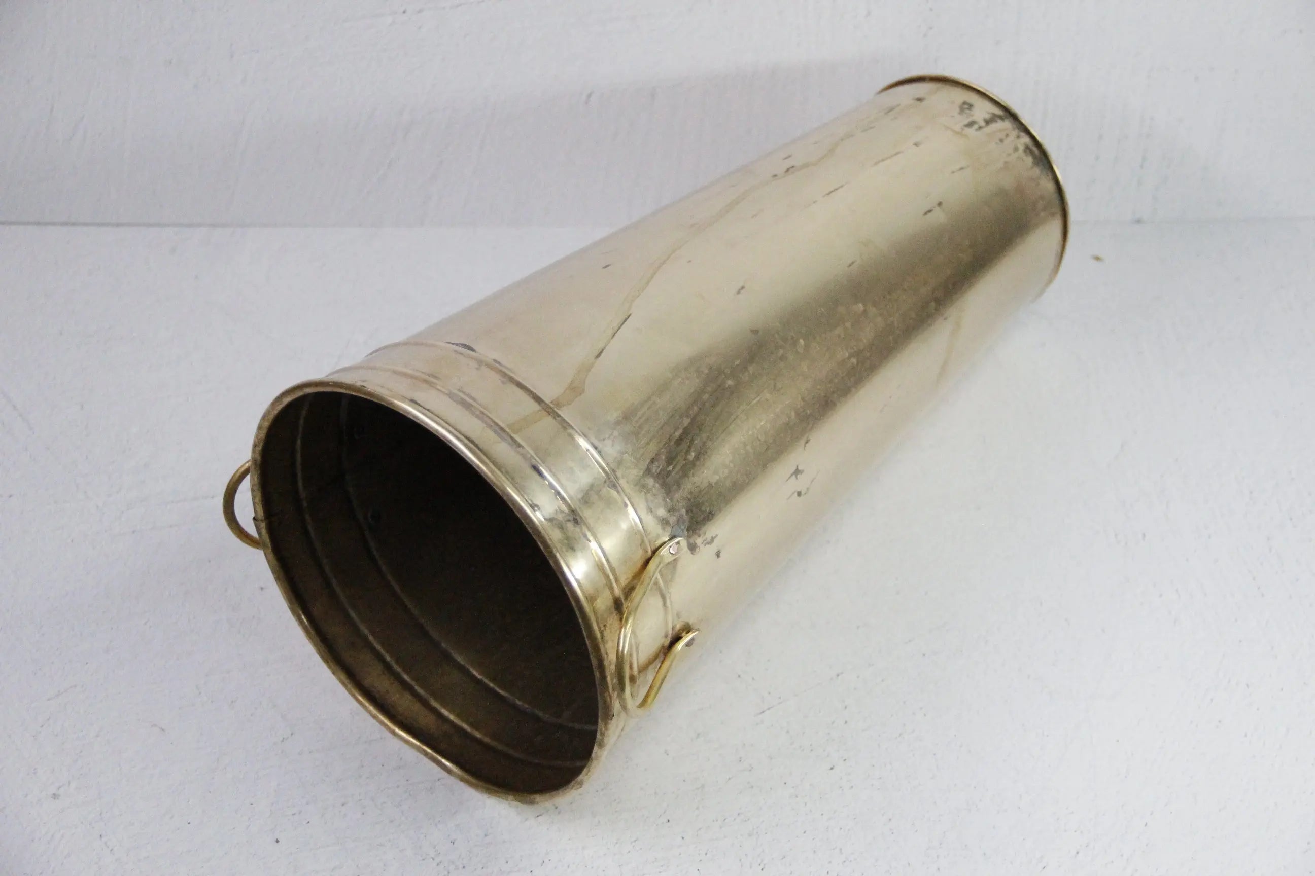 Vintage Brass Bucket | Flower Market Vase Floor Stand  Debra Hall Lifestyle