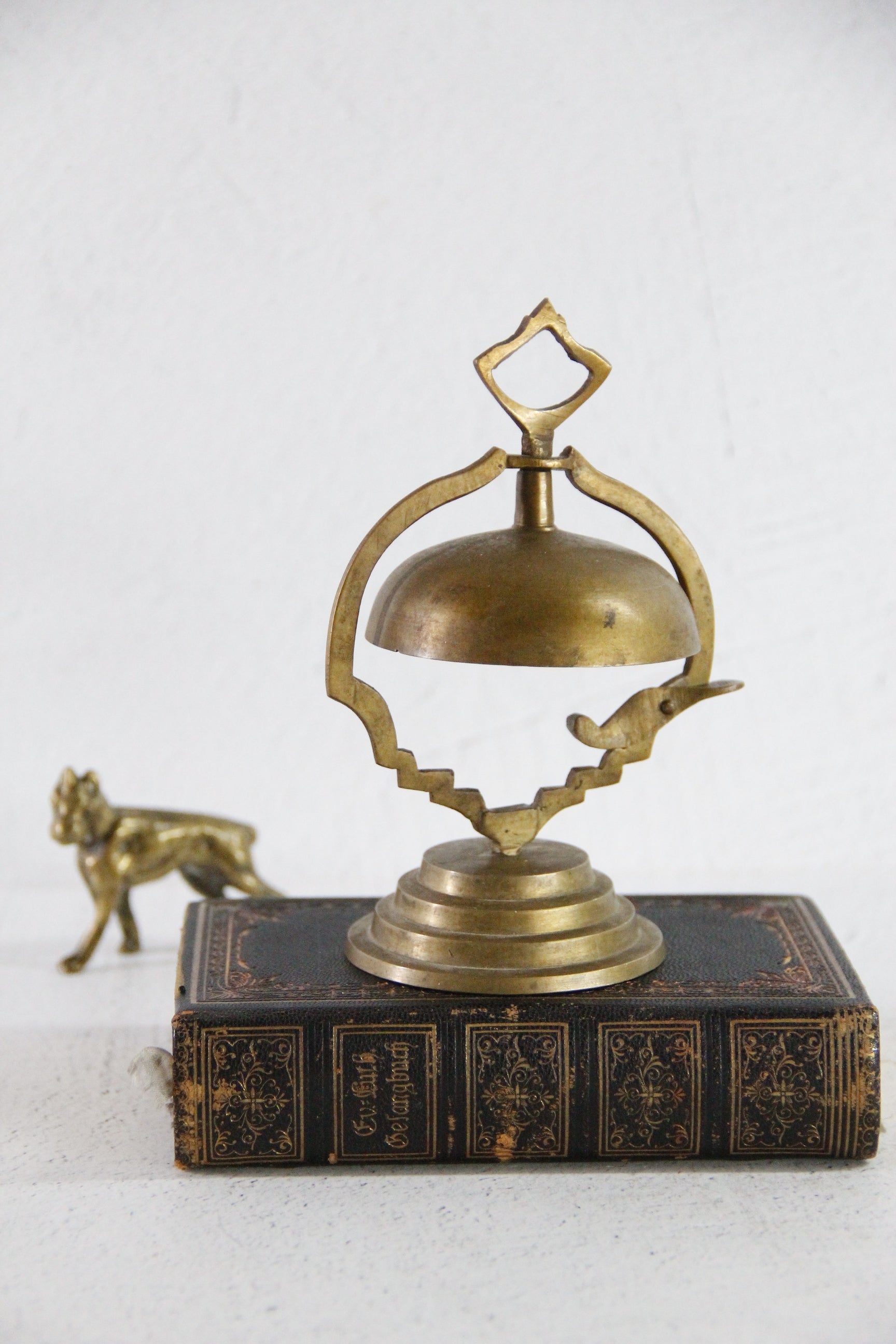 Vintage Brass Desk Bell | Hotel Concierge Call Bell  Debra Hall Lifestyle