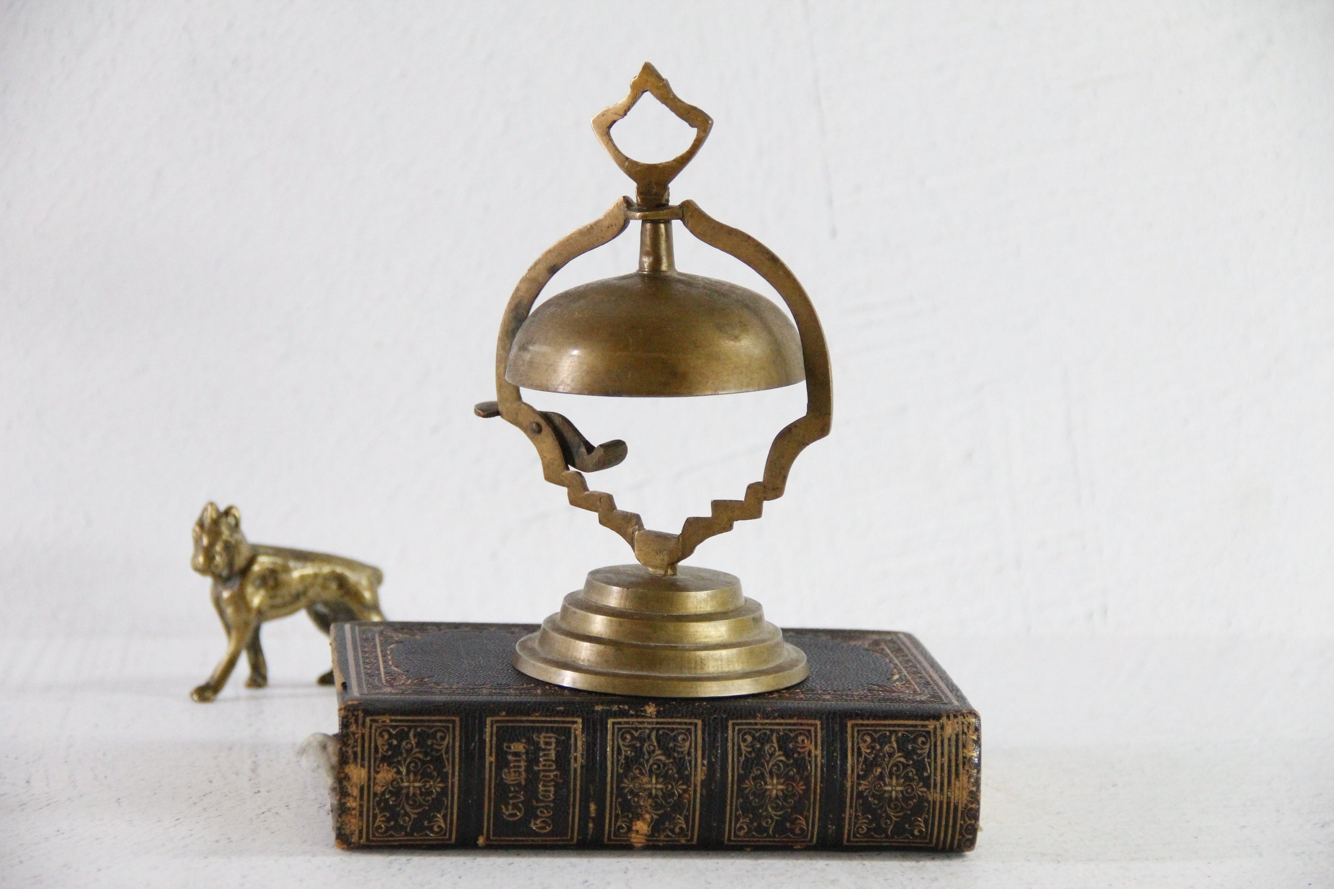 Vintage Brass Desk Bell | Hotel Concierge Call Bell  Debra Hall Lifestyle