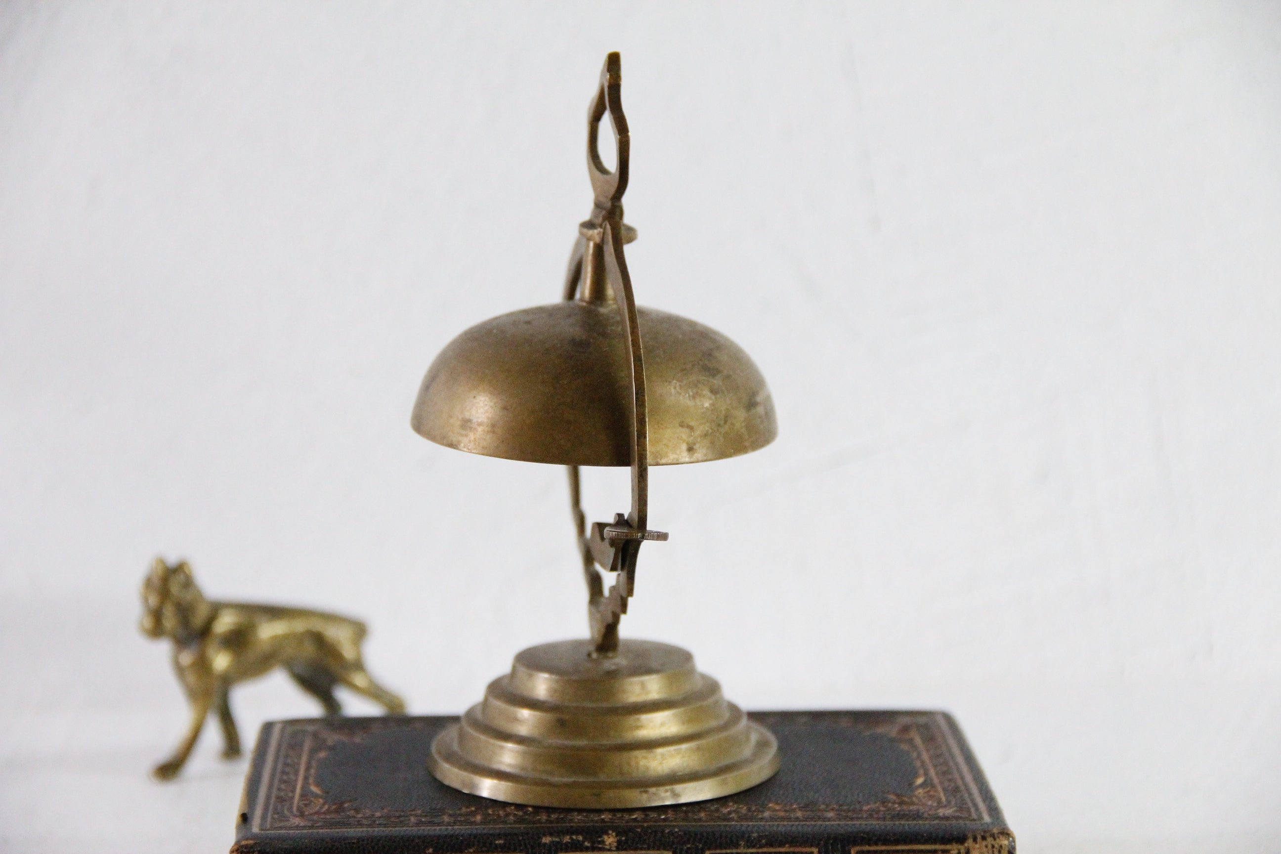 Vintage Brass Desk Bell | Hotel Concierge Call Bell  Debra Hall Lifestyle