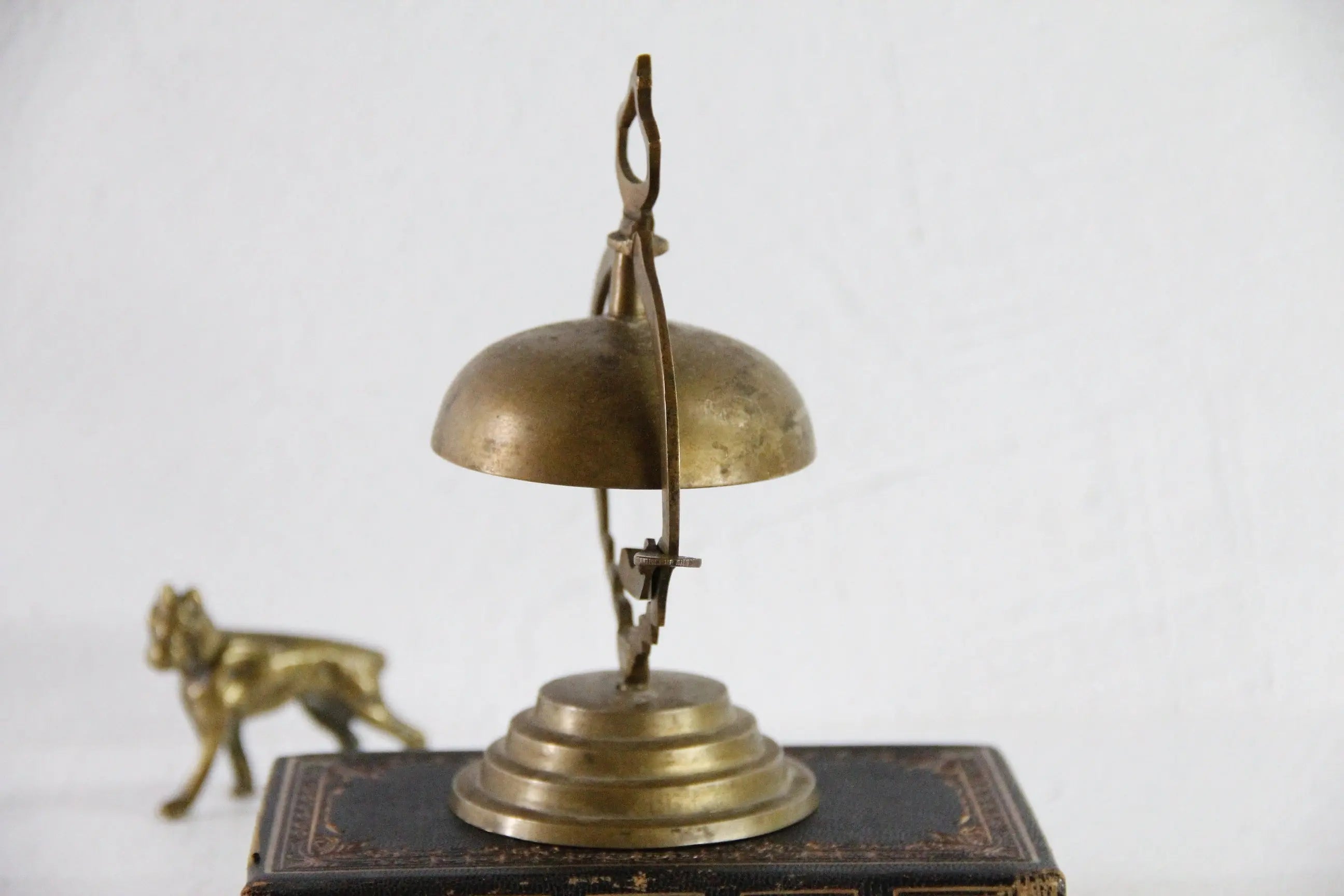 Vintage Brass Desk Bell | Hotel Concierge Call Bell  Debra Hall Lifestyle