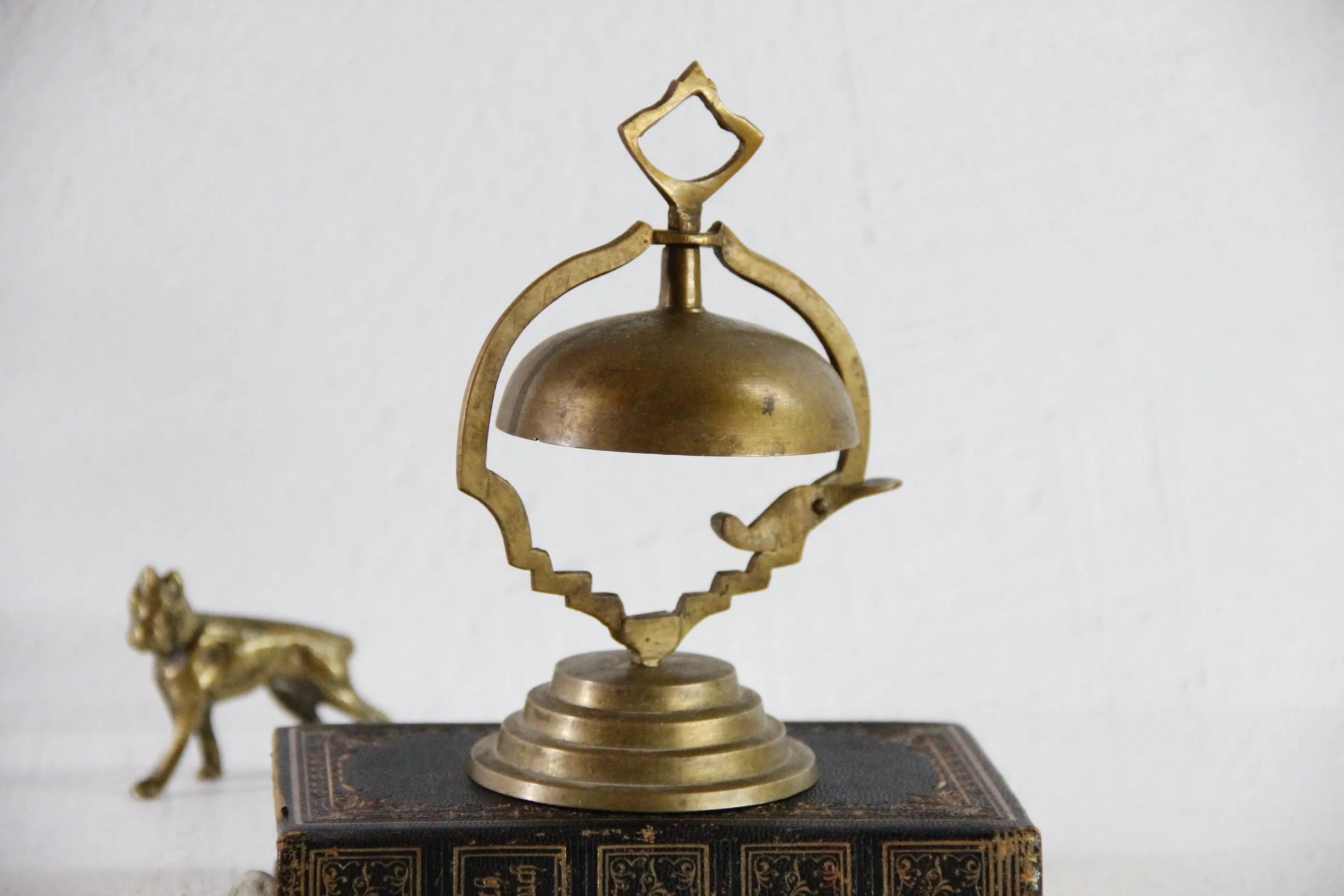 Vintage Brass Desk Bell | Hotel Concierge Call Bell  Debra Hall Lifestyle