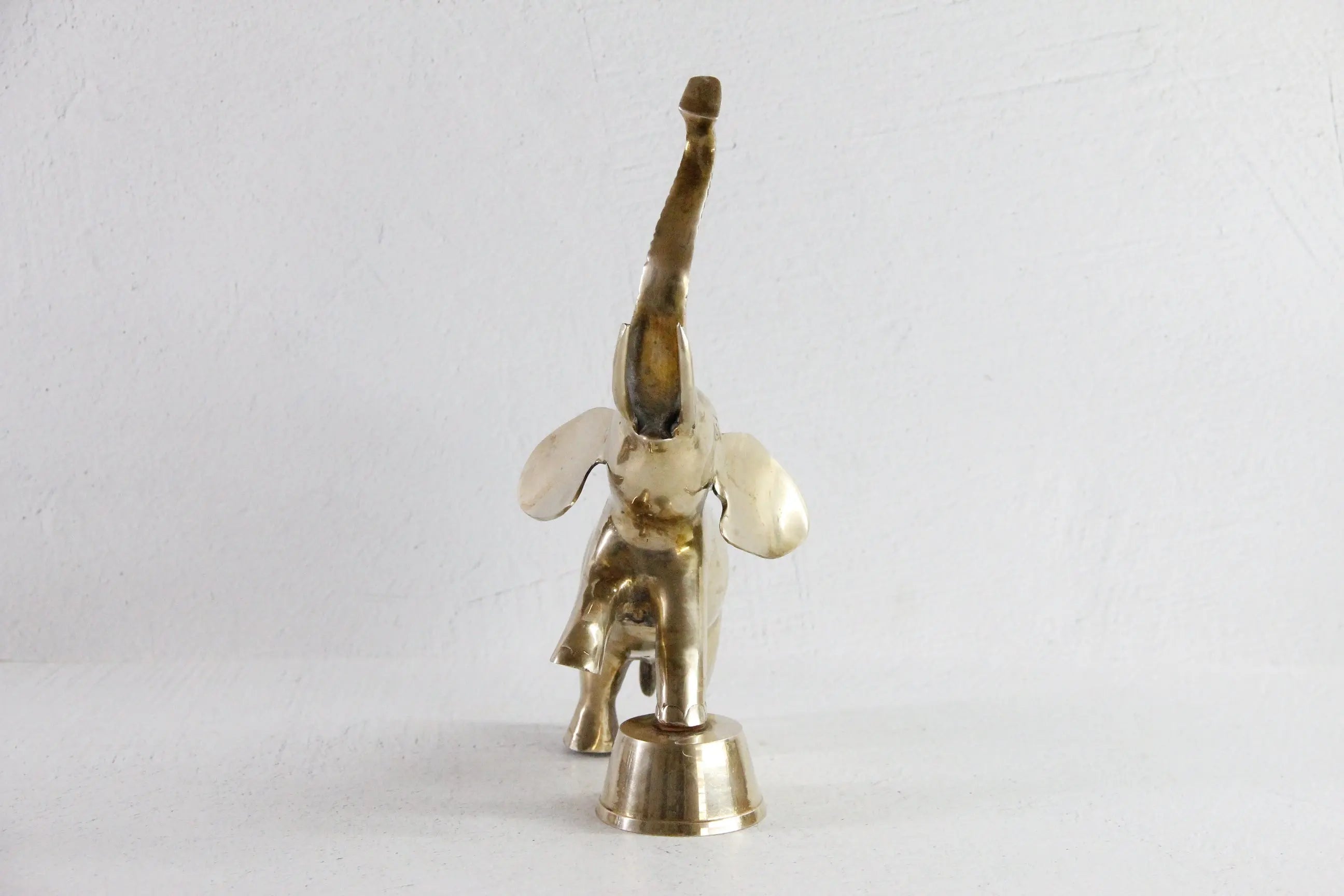 Vintage Brass Elephant | Large Figural Trunk Up Circus