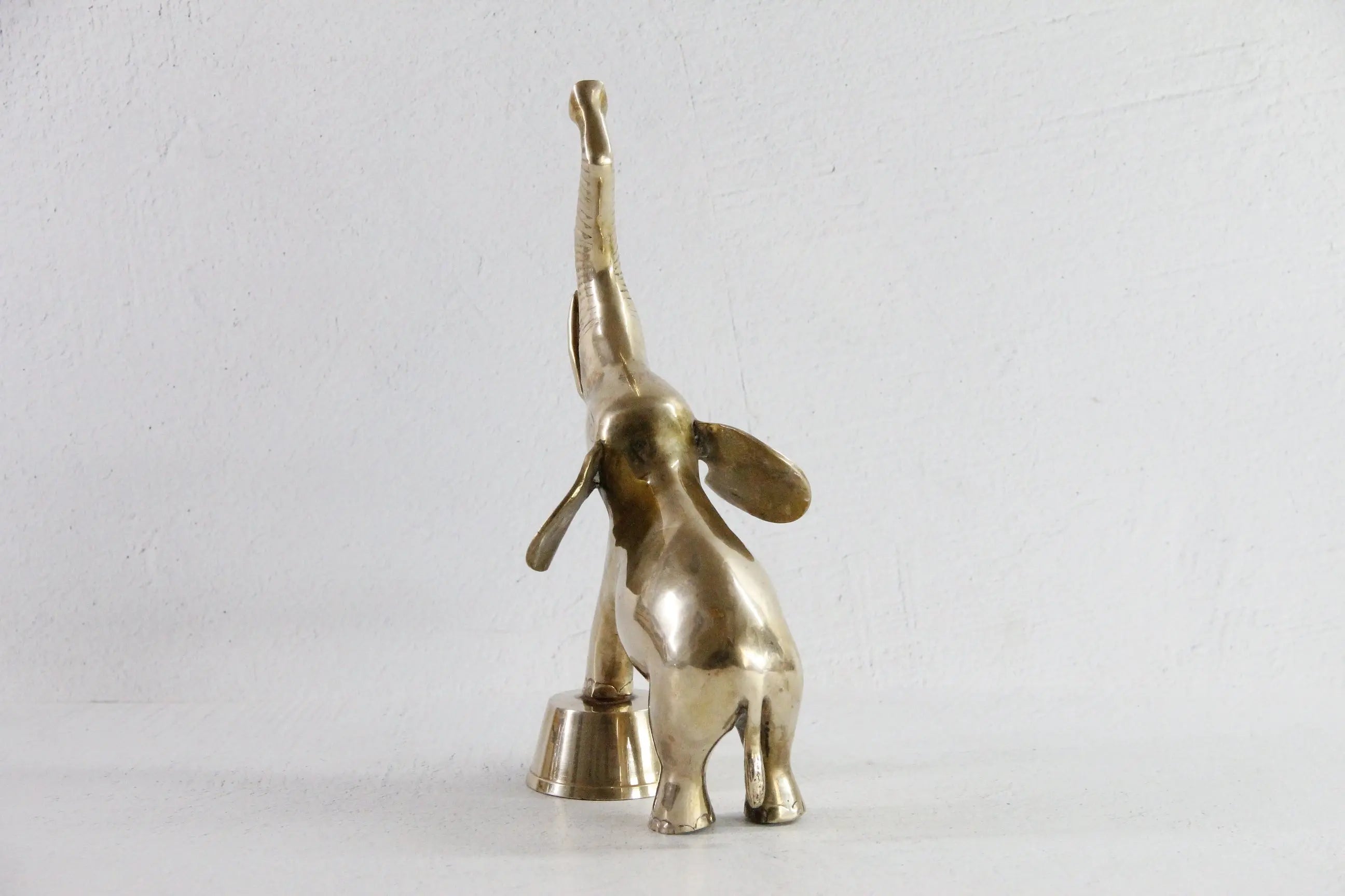 Vintage Brass Elephant | Large Figural Trunk Up Circus