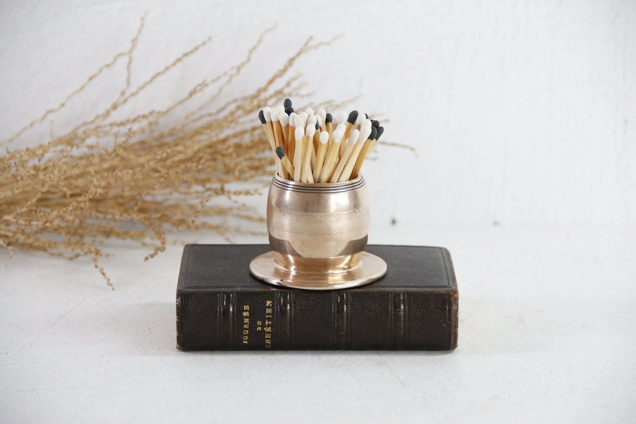 Vintage Brass Match Holder | Tramp Art Solid Brass  Debra Hall Lifestyle