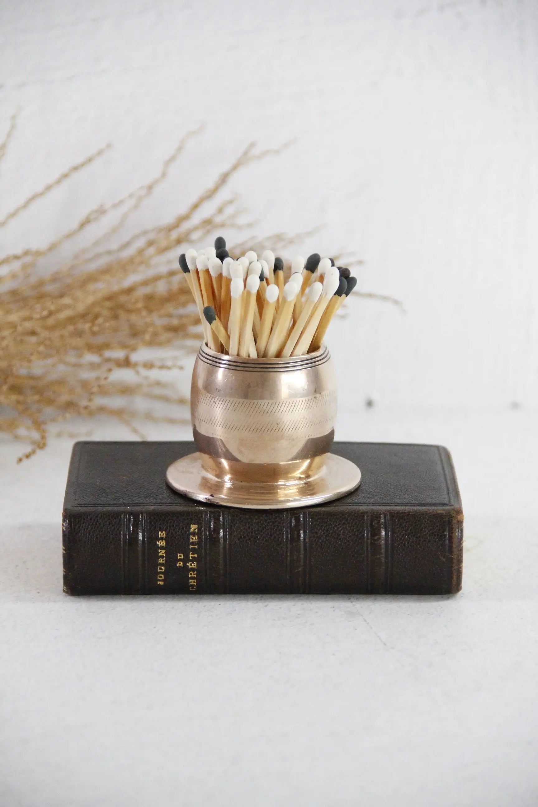 Vintage Brass Match Holder | Tramp Art Solid Brass  Debra Hall Lifestyle