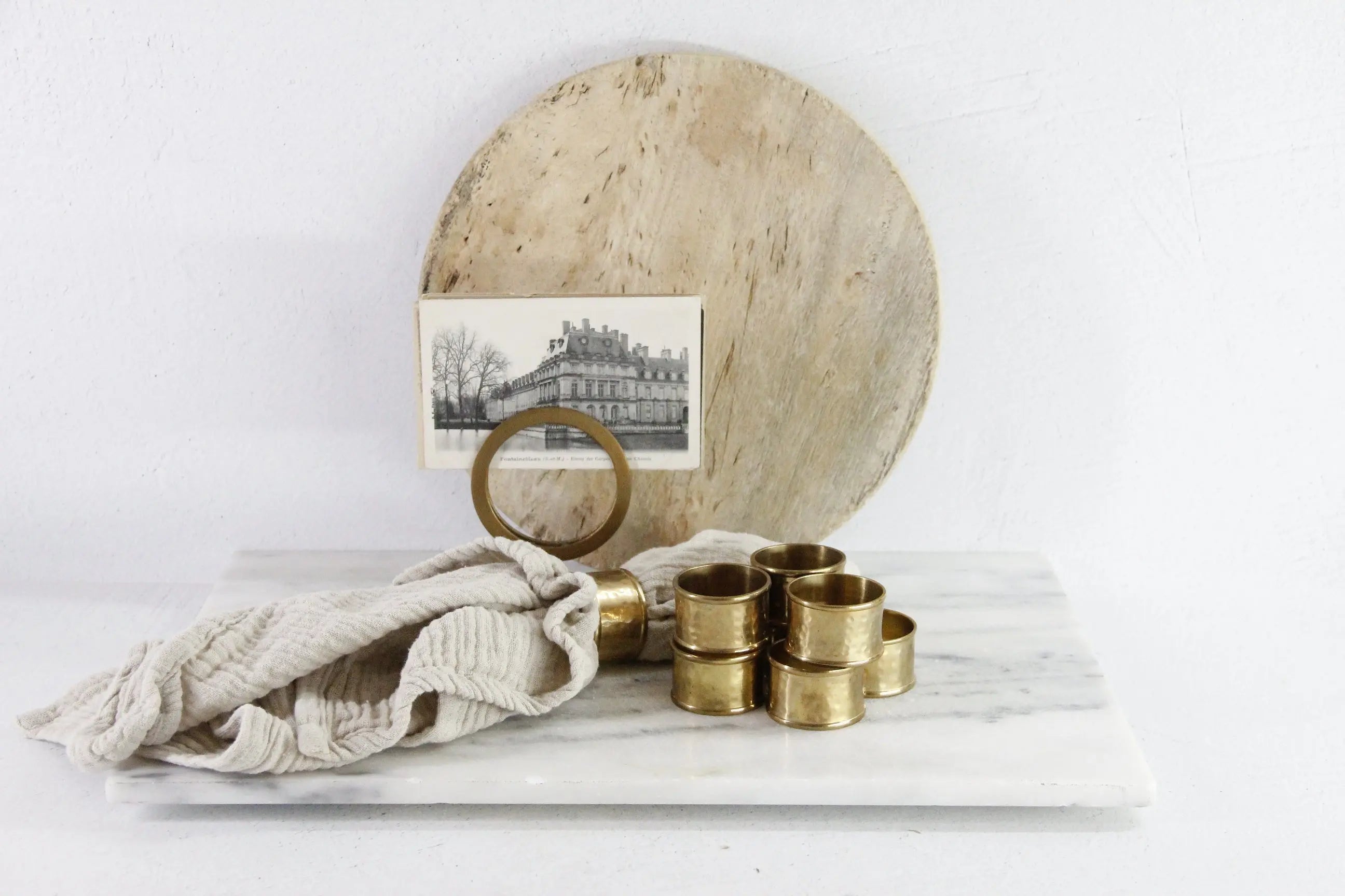 Vintage Brass Napkin Rings Hammered Set of 8 Holders