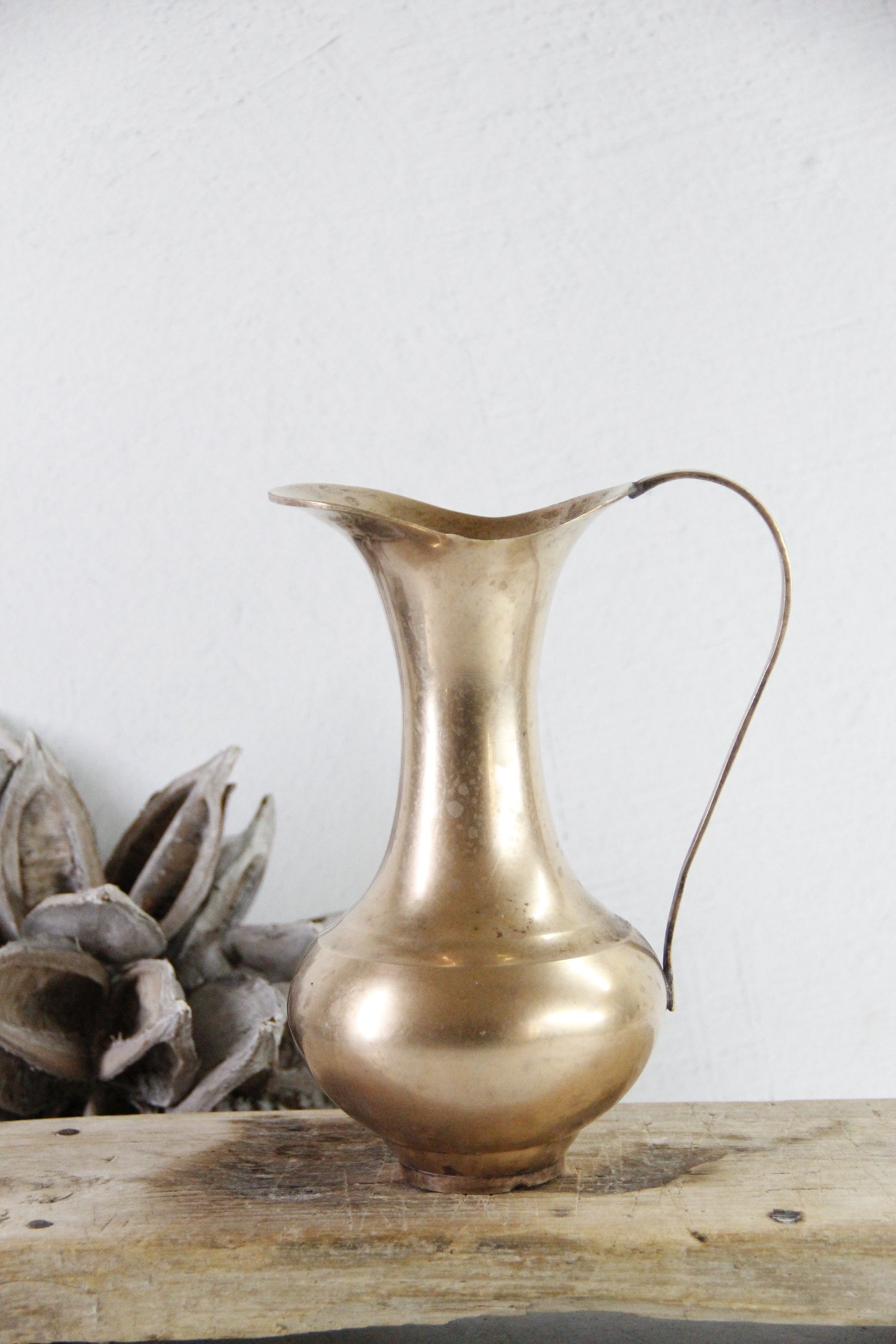 Vintage Brass Pitcher | Modern Vintage Vase/Jug  Debra Hall Lifestyle