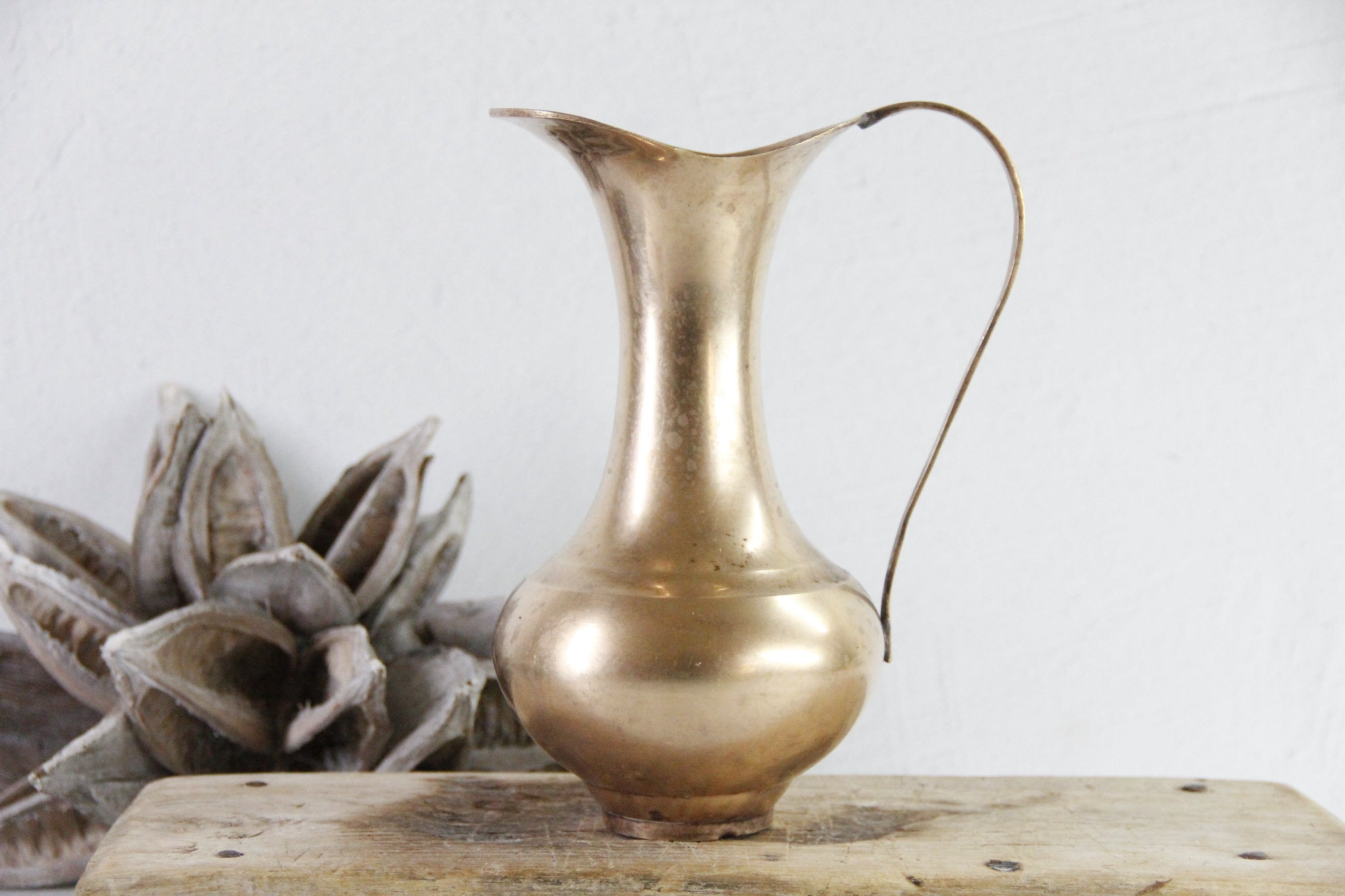 Vintage Brass Pitcher | Modern Vintage Vase/Jug  Debra Hall Lifestyle