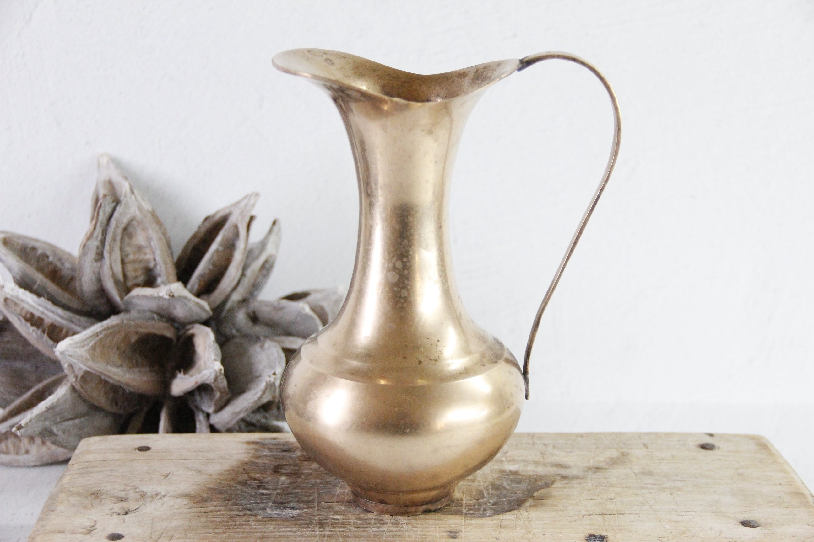 Vintage Brass Pitcher | Modern Vintage Vase/Jug  Debra Hall Lifestyle