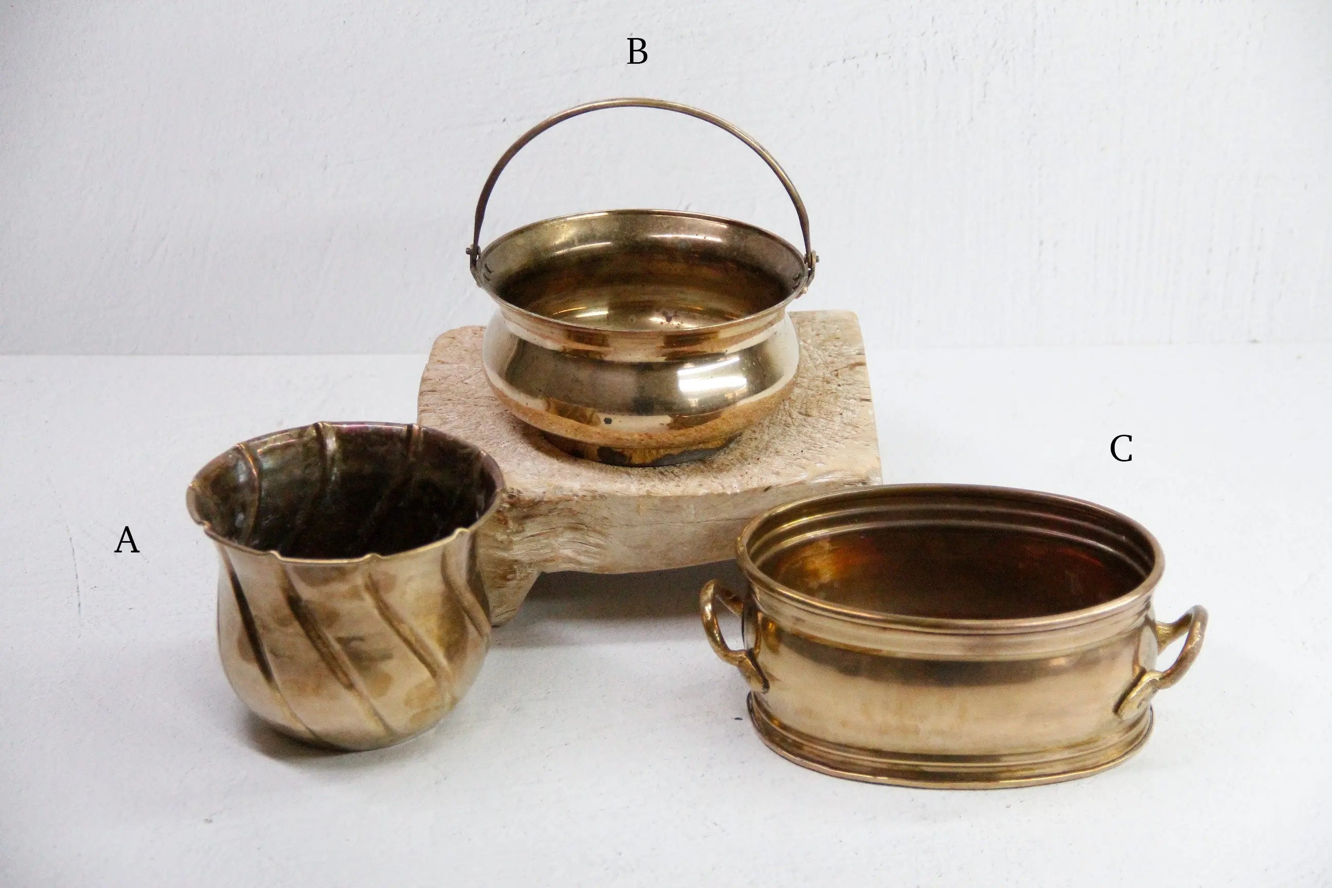 Vintage Brass Planter | Solid Brass Pot-Assorted  Debra Hall Lifestyle