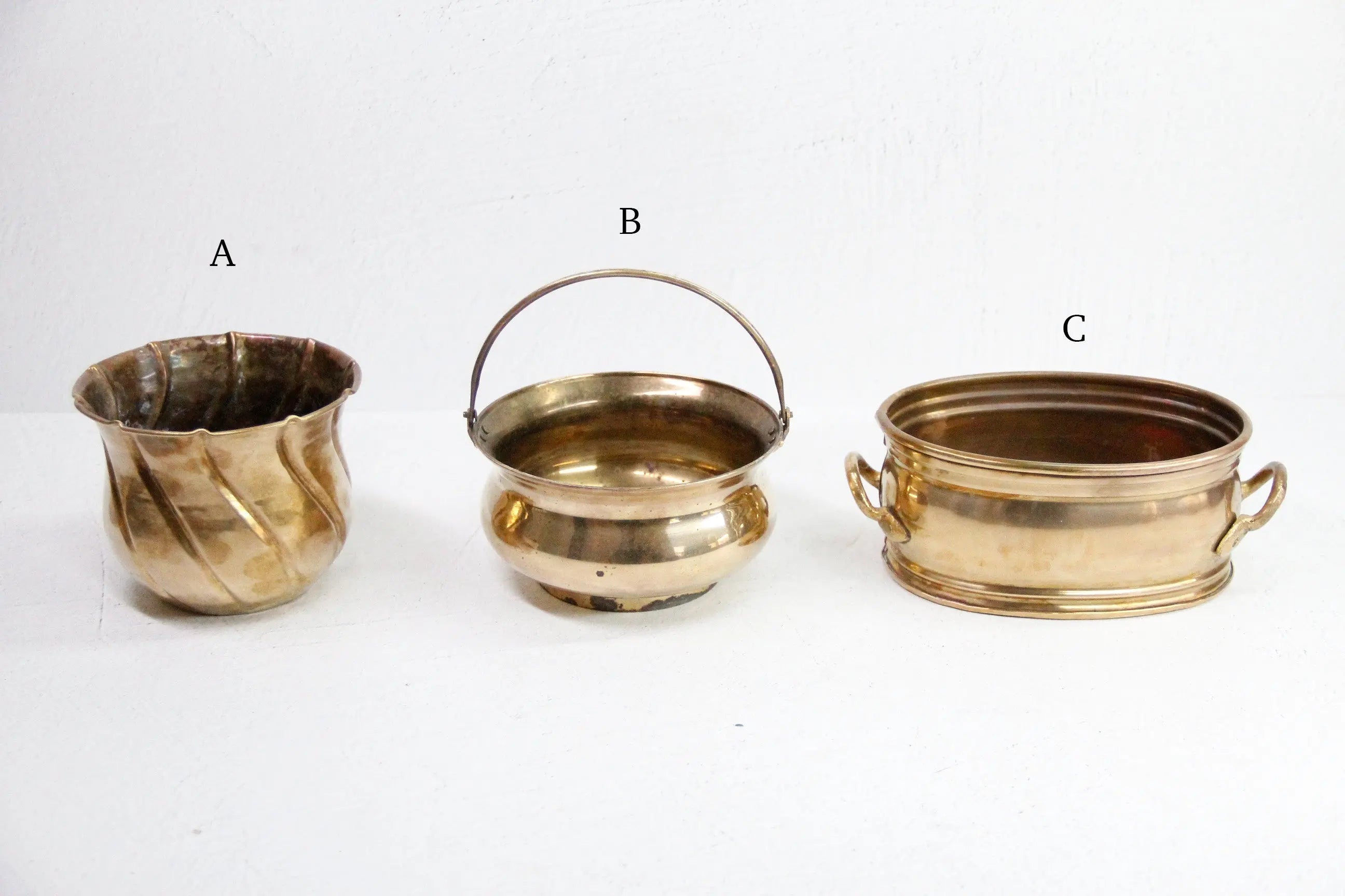 Vintage Brass Planter | Solid Brass Pot-Assorted  Debra Hall Lifestyle