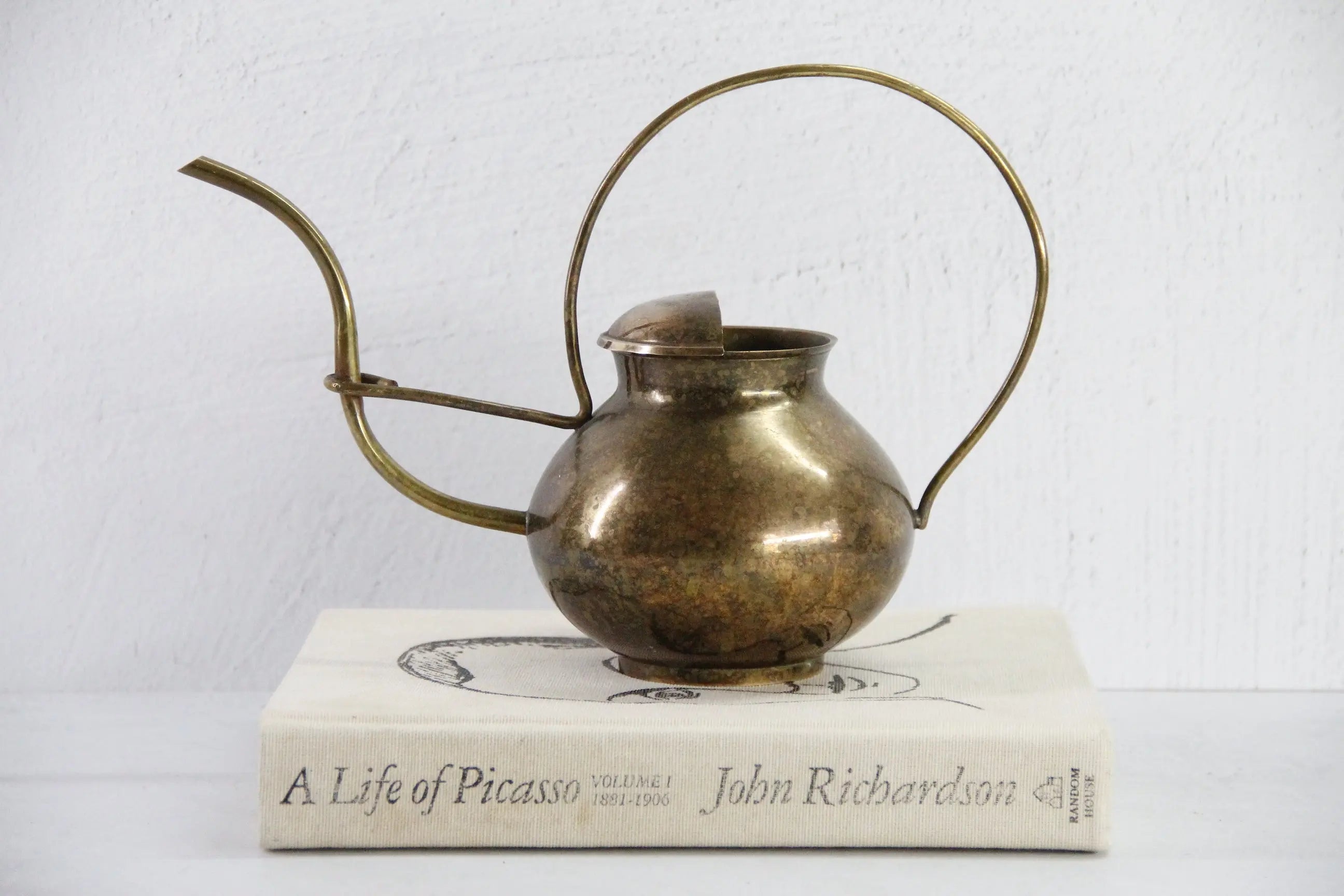 Vintage Brass Watering Can | Patinated Solid Brass Decor  Debra Hall Lifestyle