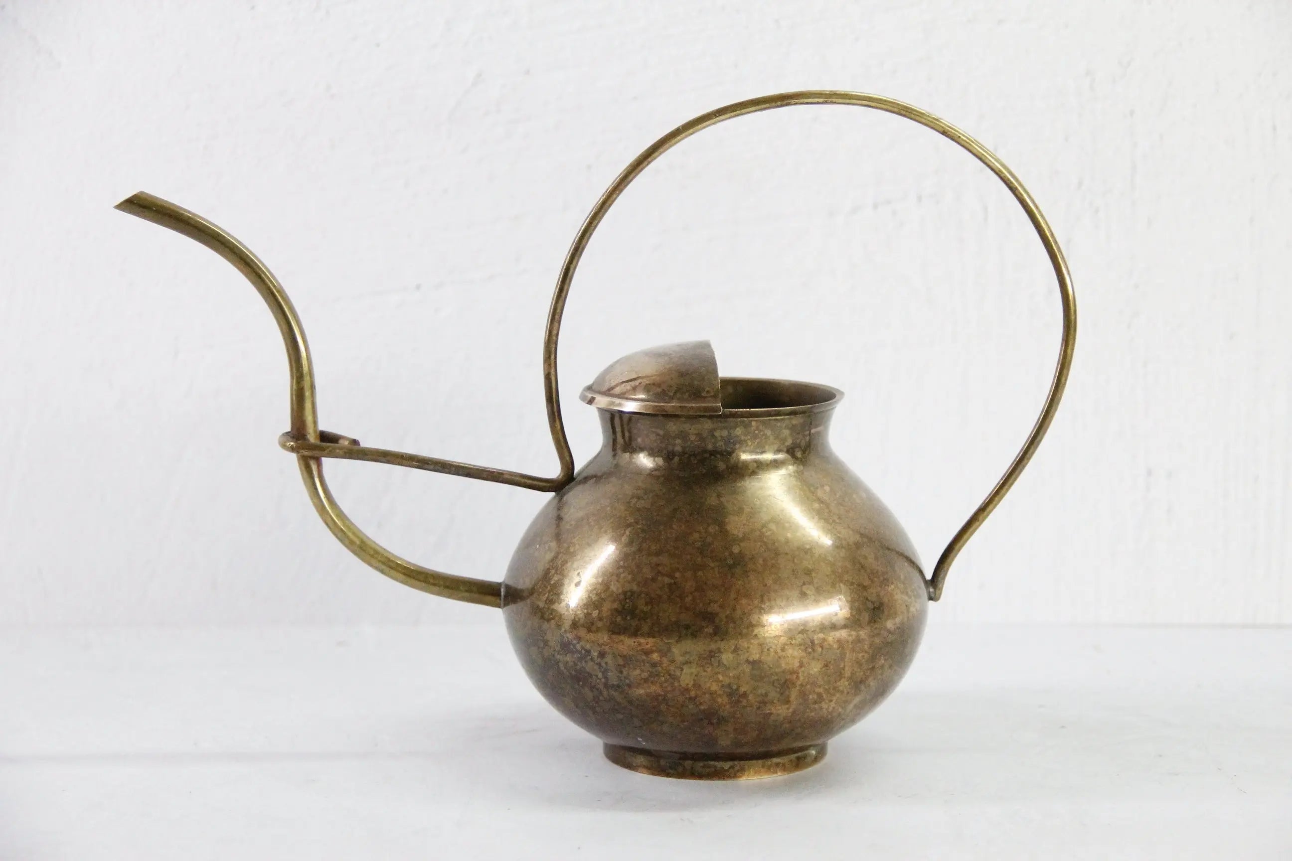 Vintage Brass Watering Can | Patinated Solid Brass Decor  Debra Hall Lifestyle