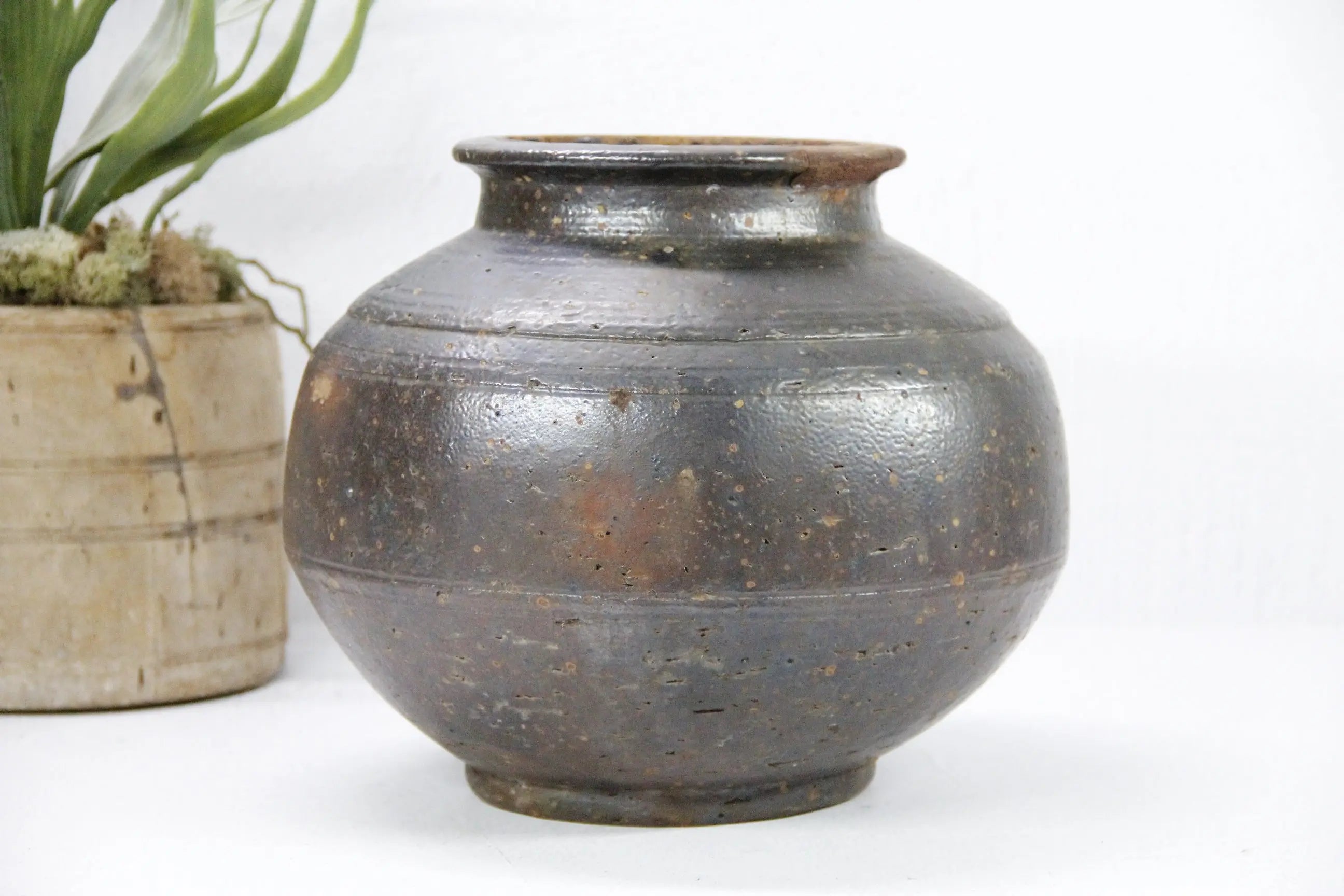 Vintage Brown Glazed Pottery | Vessel  Debra Hall Lifestyle