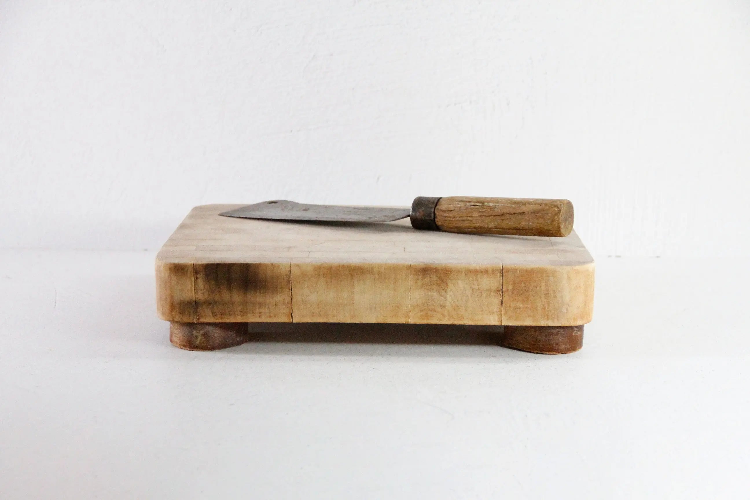 Vintage Butcher Block Cutting Board | Footed Chop Block  Debra Hall Lifestyle