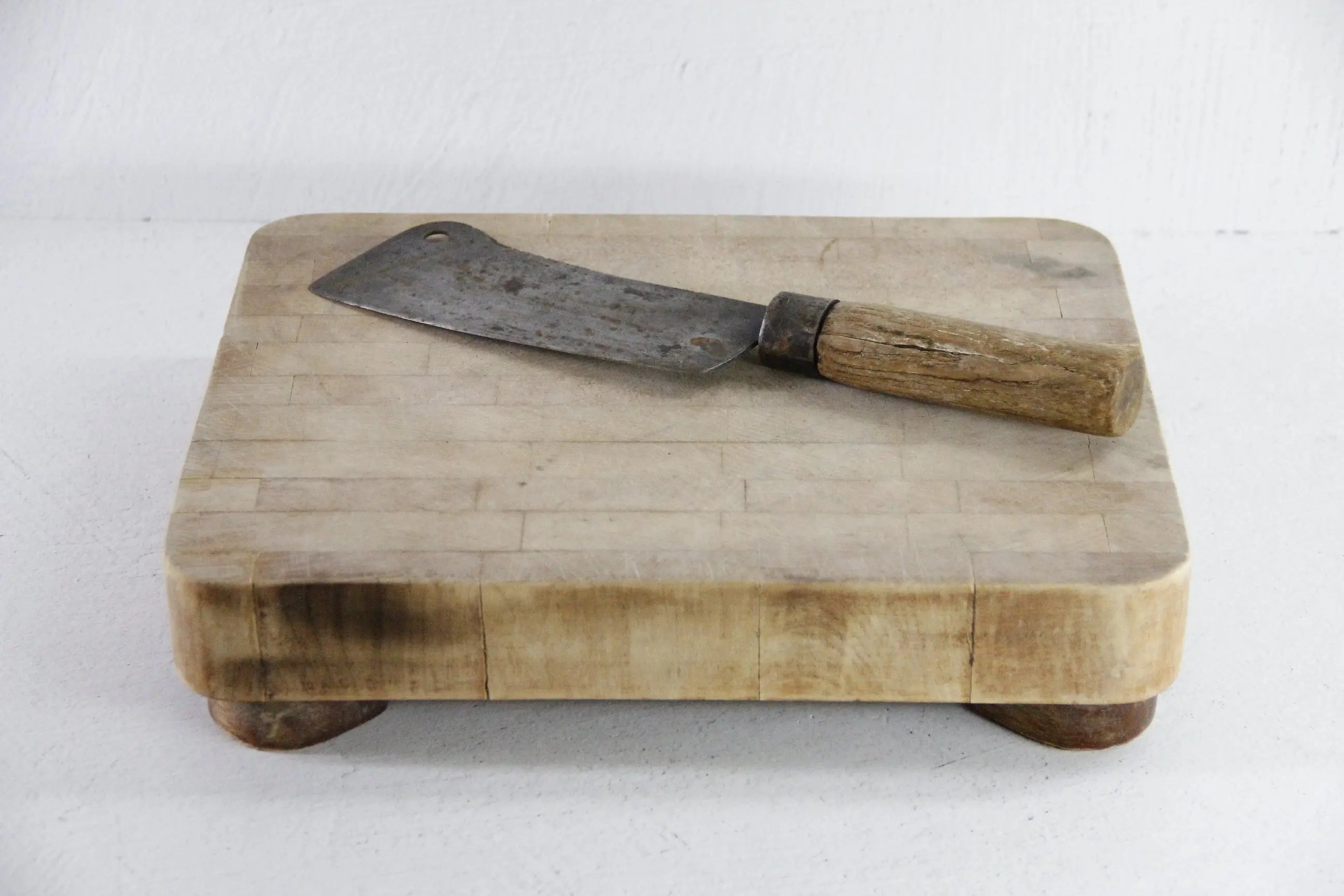 Vintage Butcher Block Cutting Board | Footed Chop Block  Debra Hall Lifestyle