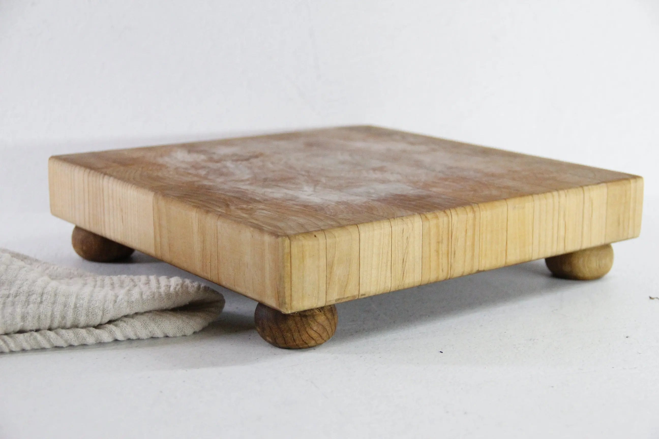 Vintage Butcher Block Cutting Board | Footed End Cut Teak  Debra Hall Lifestyle