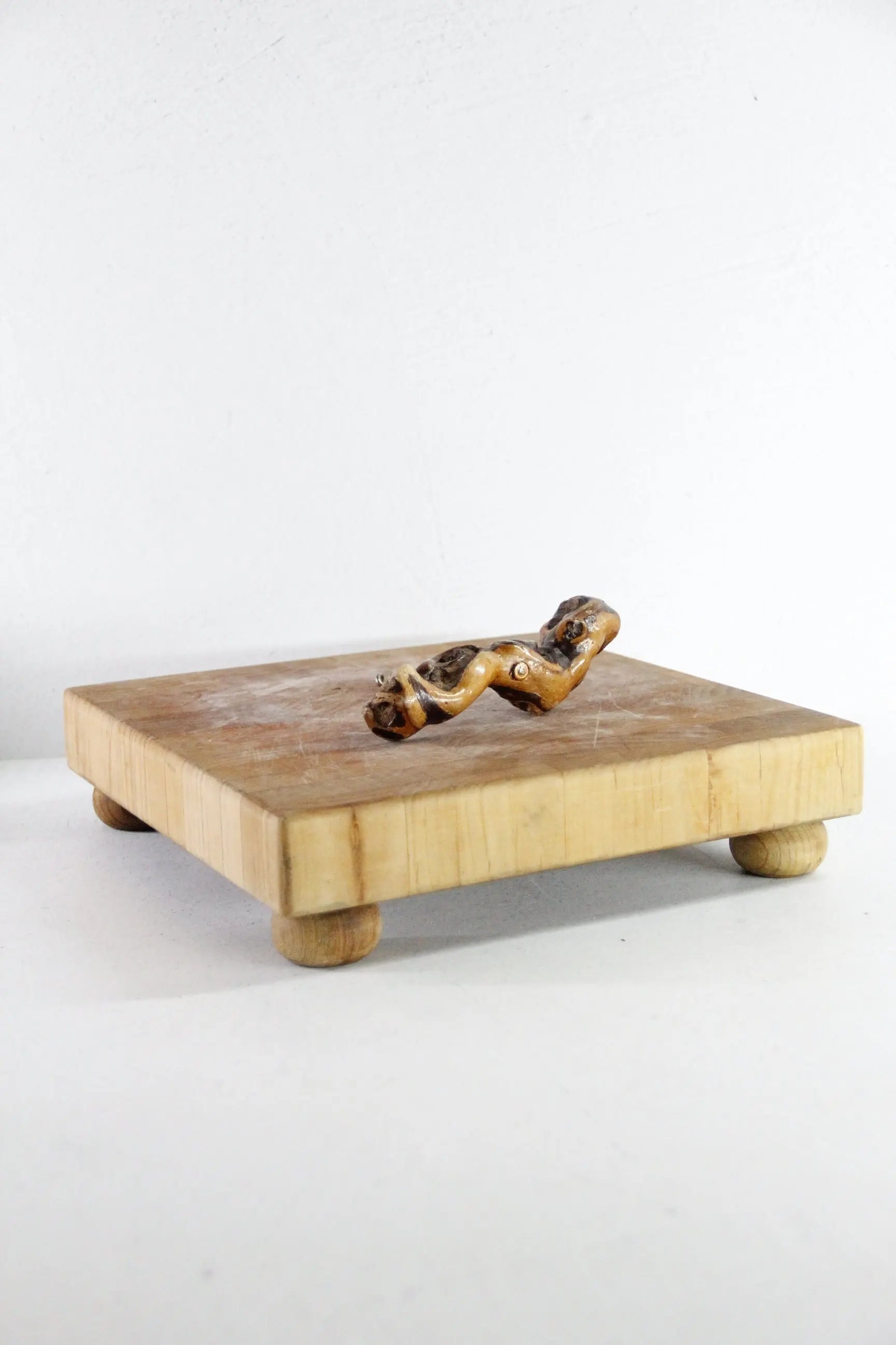 Vintage Butcher Block Cutting Board | Footed End Cut Teak  Debra Hall Lifestyle