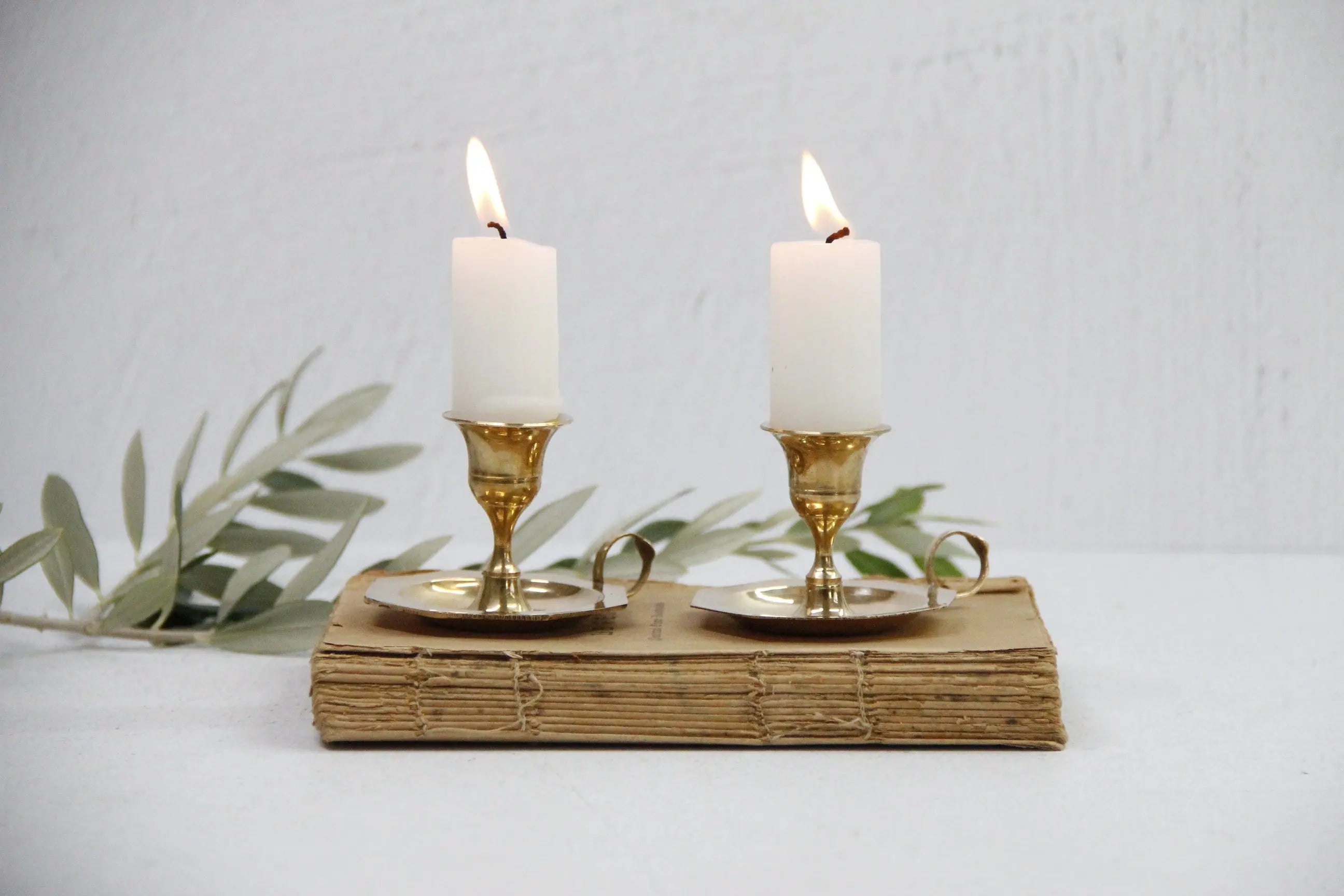Vintage Candle Holders Pair | Petite with Handle  Debra Hall Lifestyle