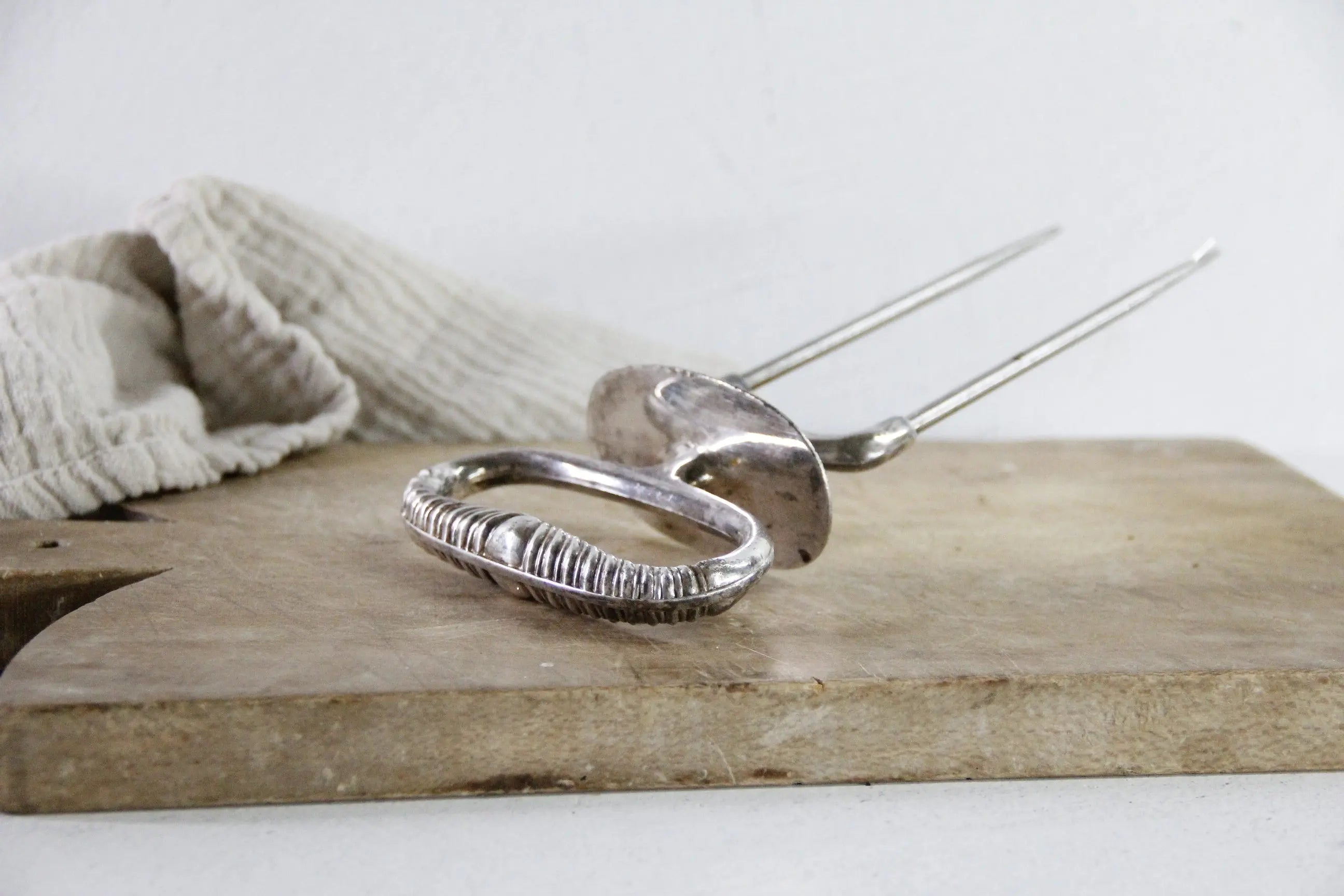 Vintage Carving Fork | Silver Two Prong Meat Holder  Debra Hall Lifestyle