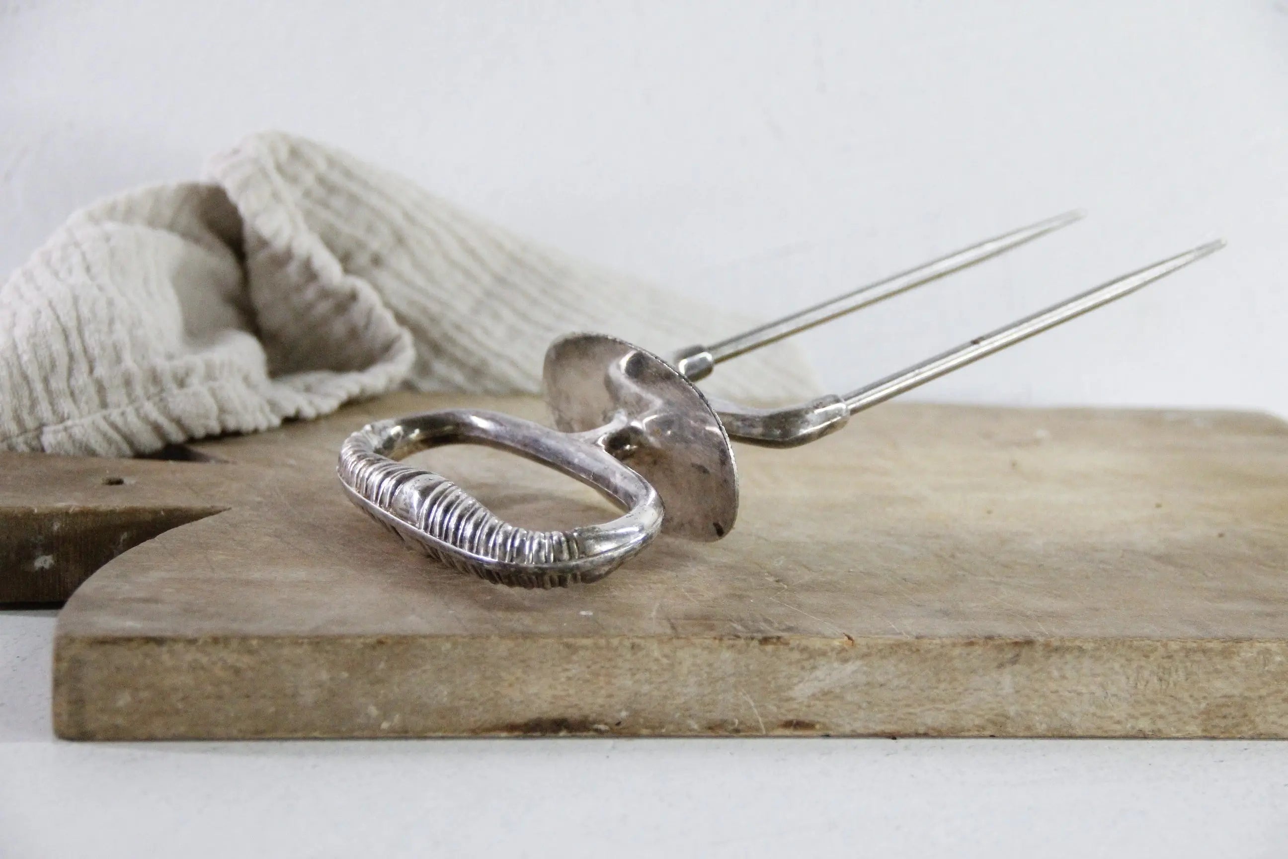 Vintage Carving Fork | Silver Two Prong Meat Holder  Debra Hall Lifestyle