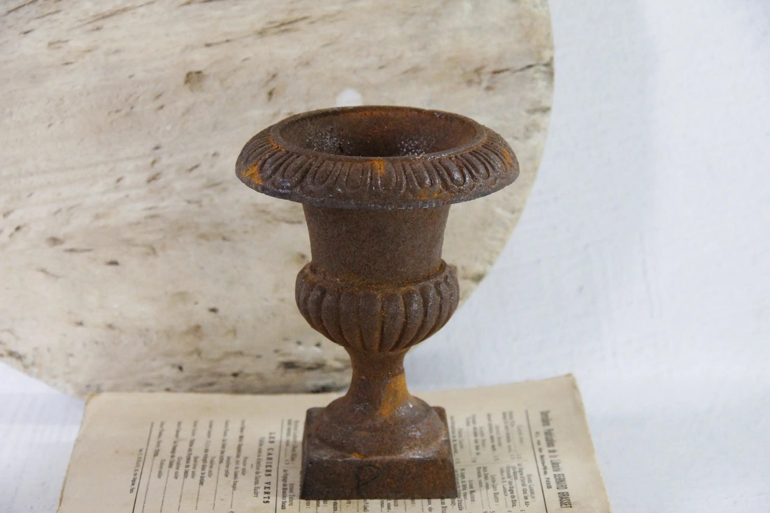 Vintage Cast Iron Urn Mini | French Style Planter