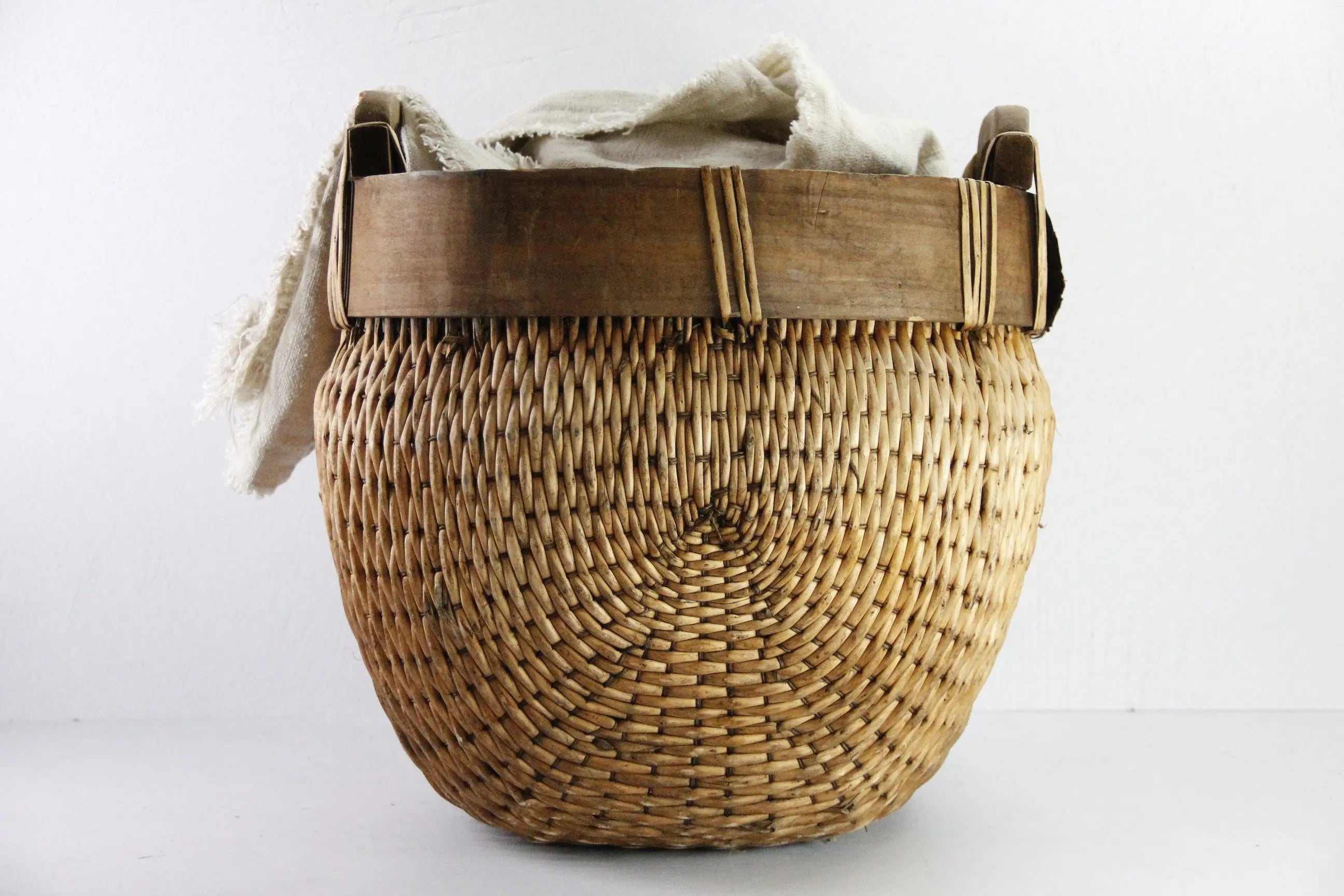 Vintage Chinese Basket | 16" Willow Grain Basket  Debra Hall Lifestyle