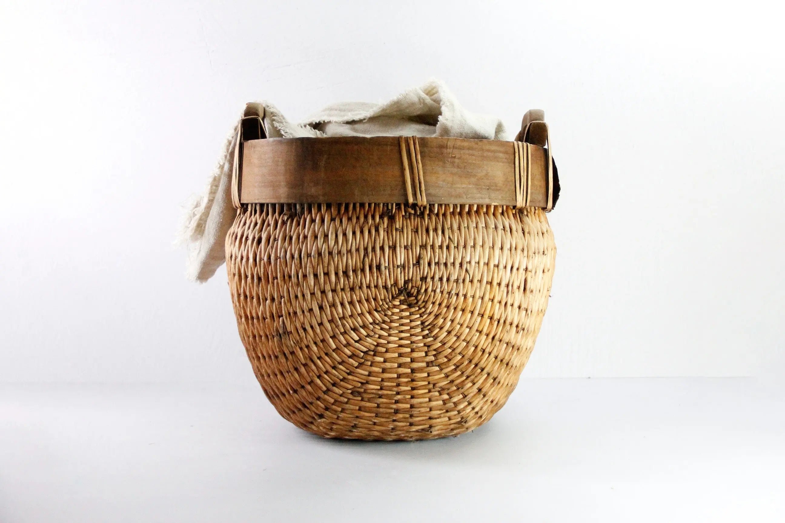 Vintage Chinese Basket | 16" Willow Grain Basket  Debra Hall Lifestyle