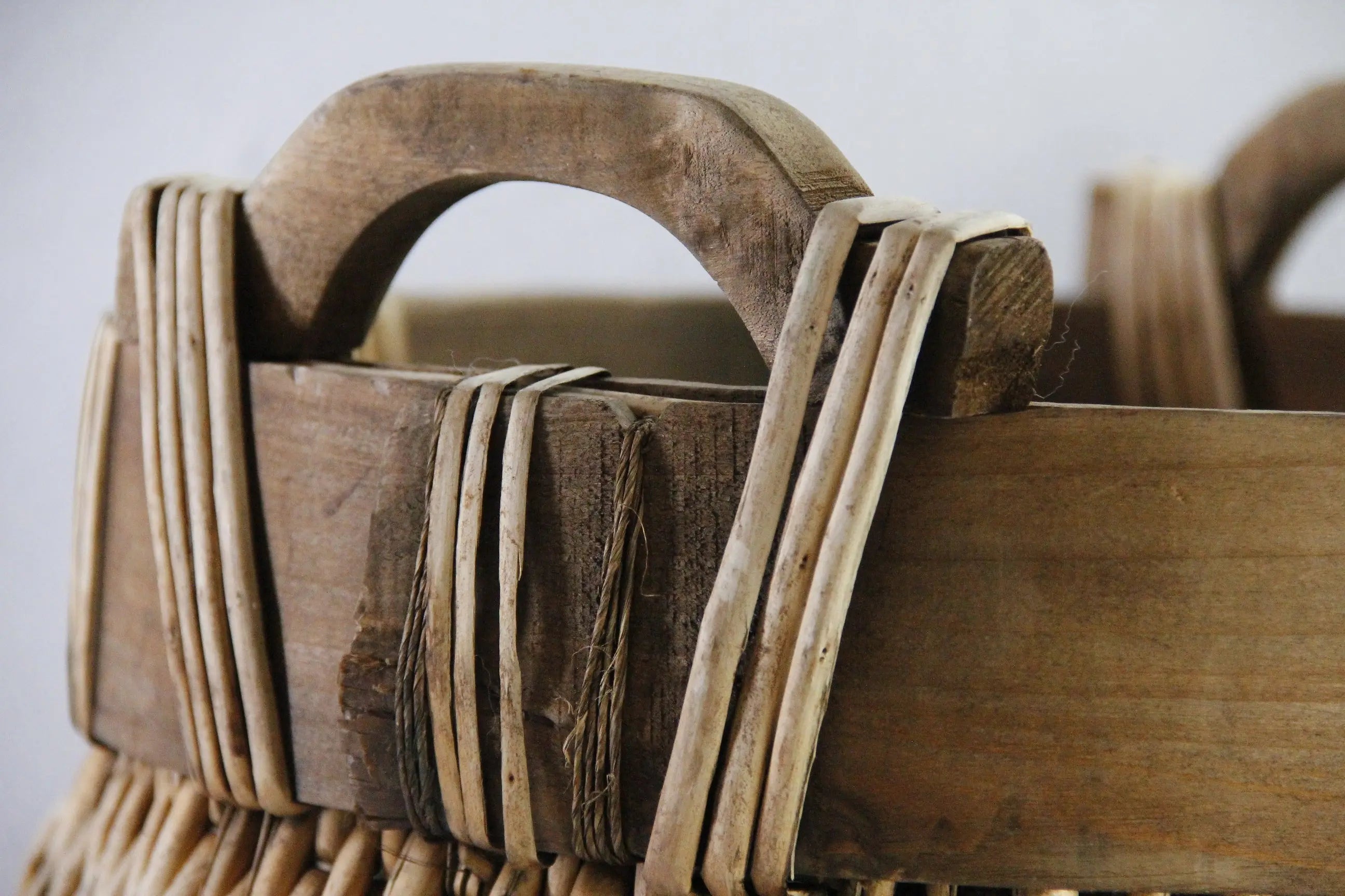 Vintage Chinese Basket | 16" Willow Grain Basket  Debra Hall Lifestyle