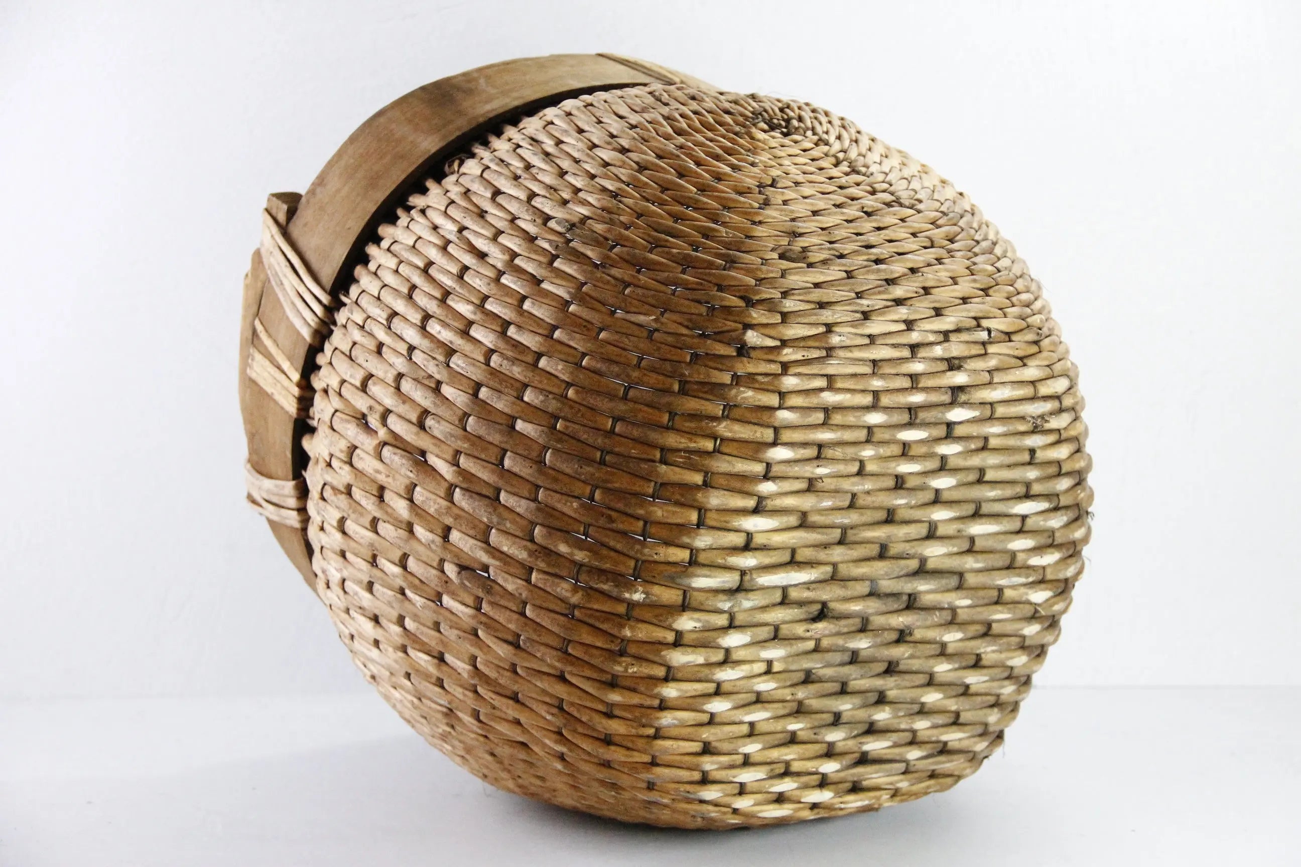 Vintage Chinese Basket | 16" Willow Grain Basket  Debra Hall Lifestyle
