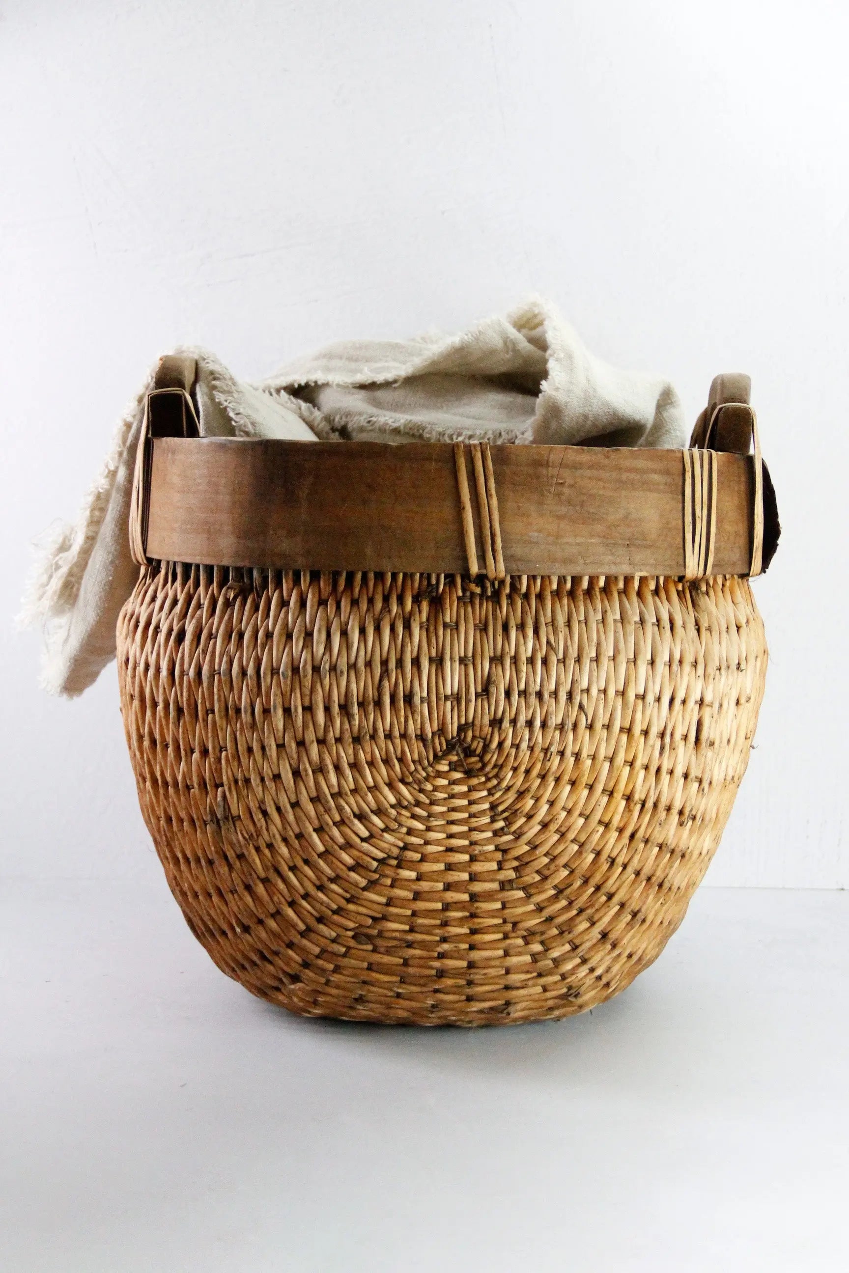 Vintage Chinese Basket | 16" Willow Grain Basket  Debra Hall Lifestyle