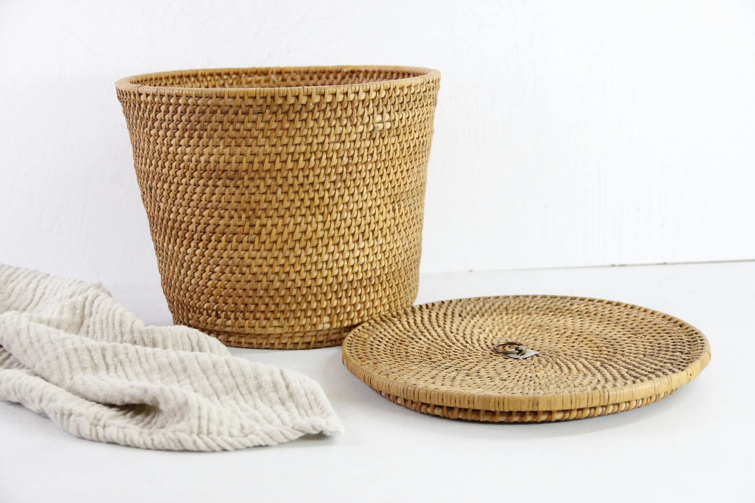 Vintage Chinese Basket | Bamboo Woven Storage Basket  Debra Hall Lifestyle