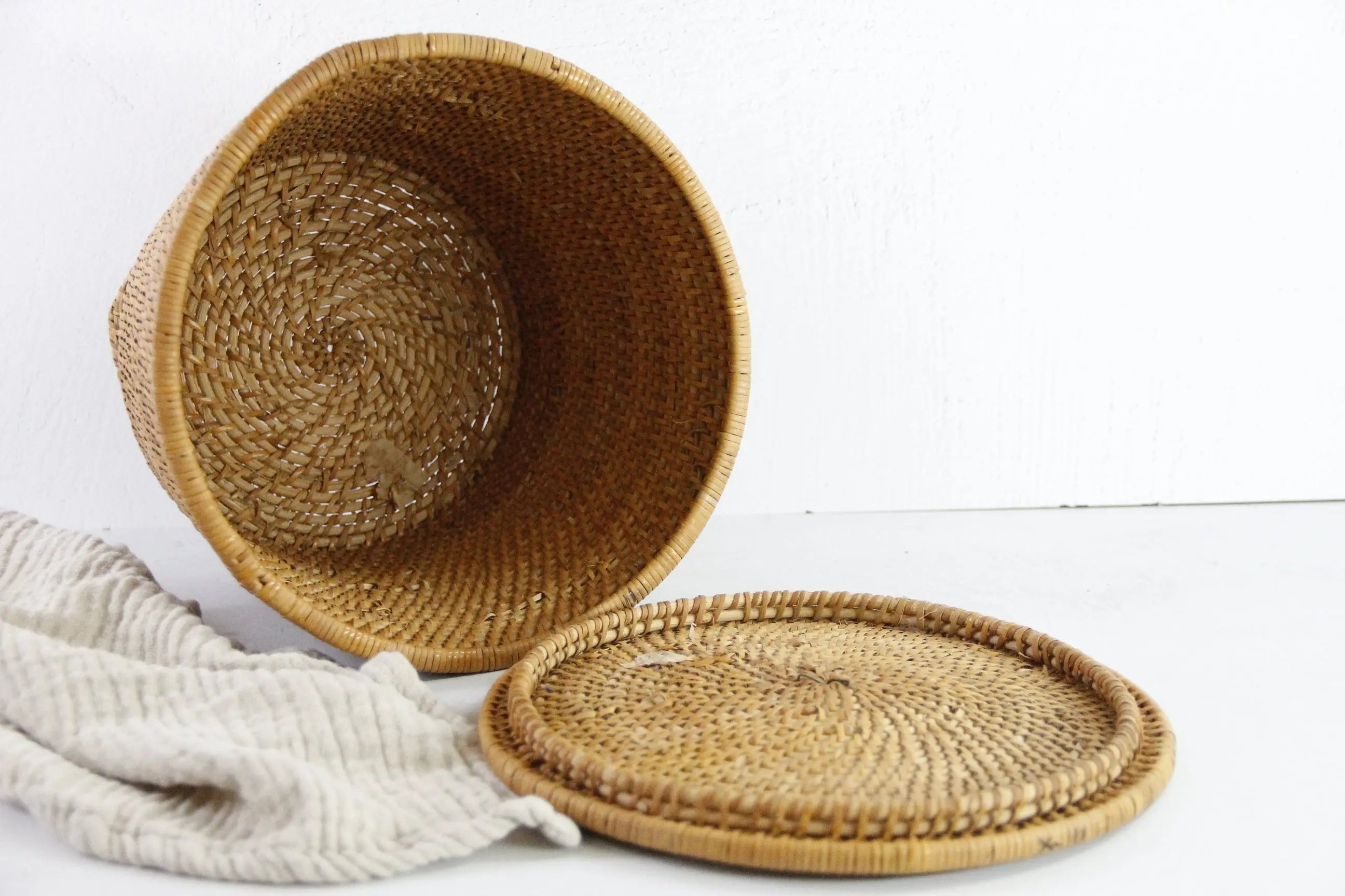 Vintage Chinese Basket | Bamboo Woven Storage Basket  Debra Hall Lifestyle