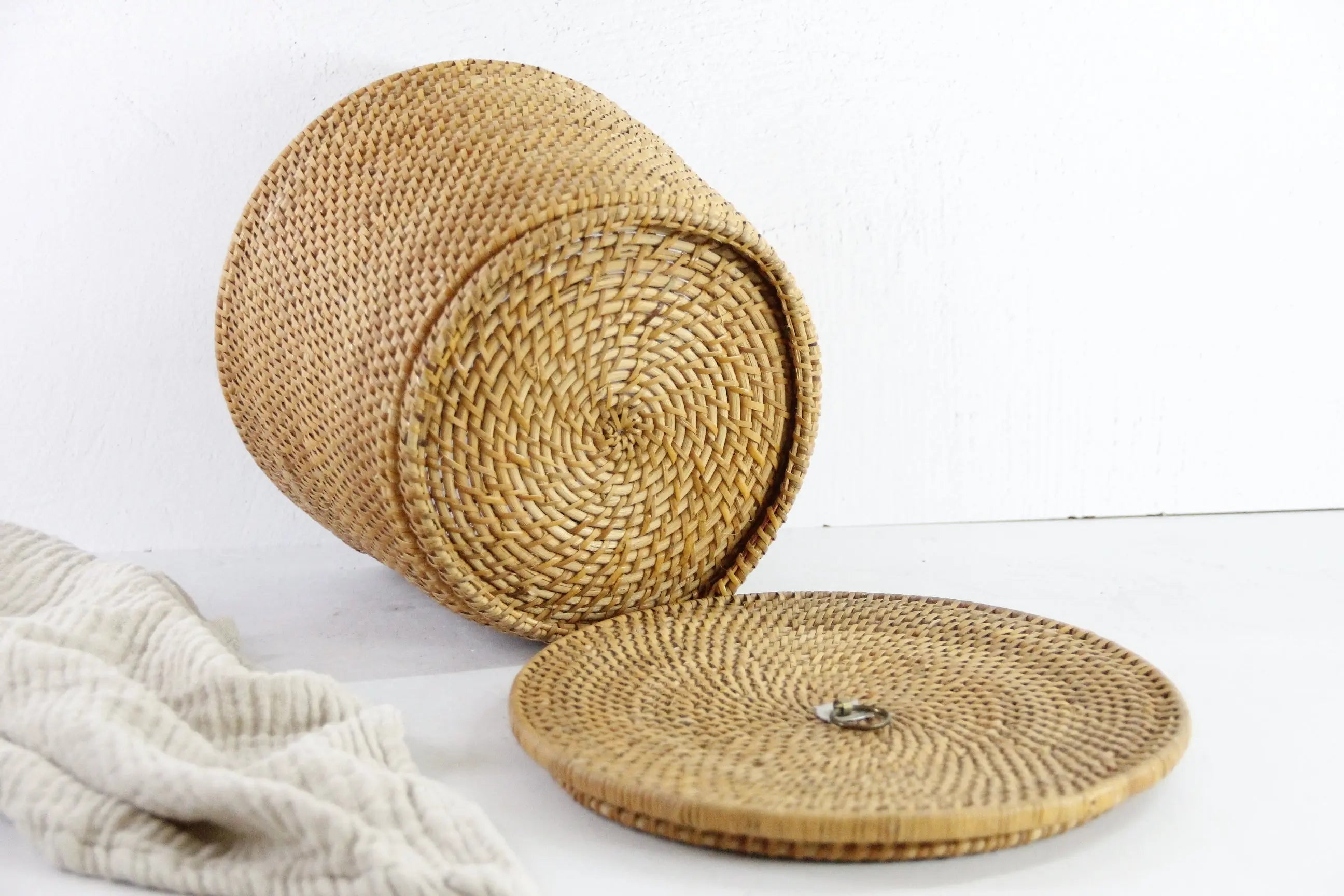Vintage Chinese Basket | Bamboo Woven Storage Basket  Debra Hall Lifestyle