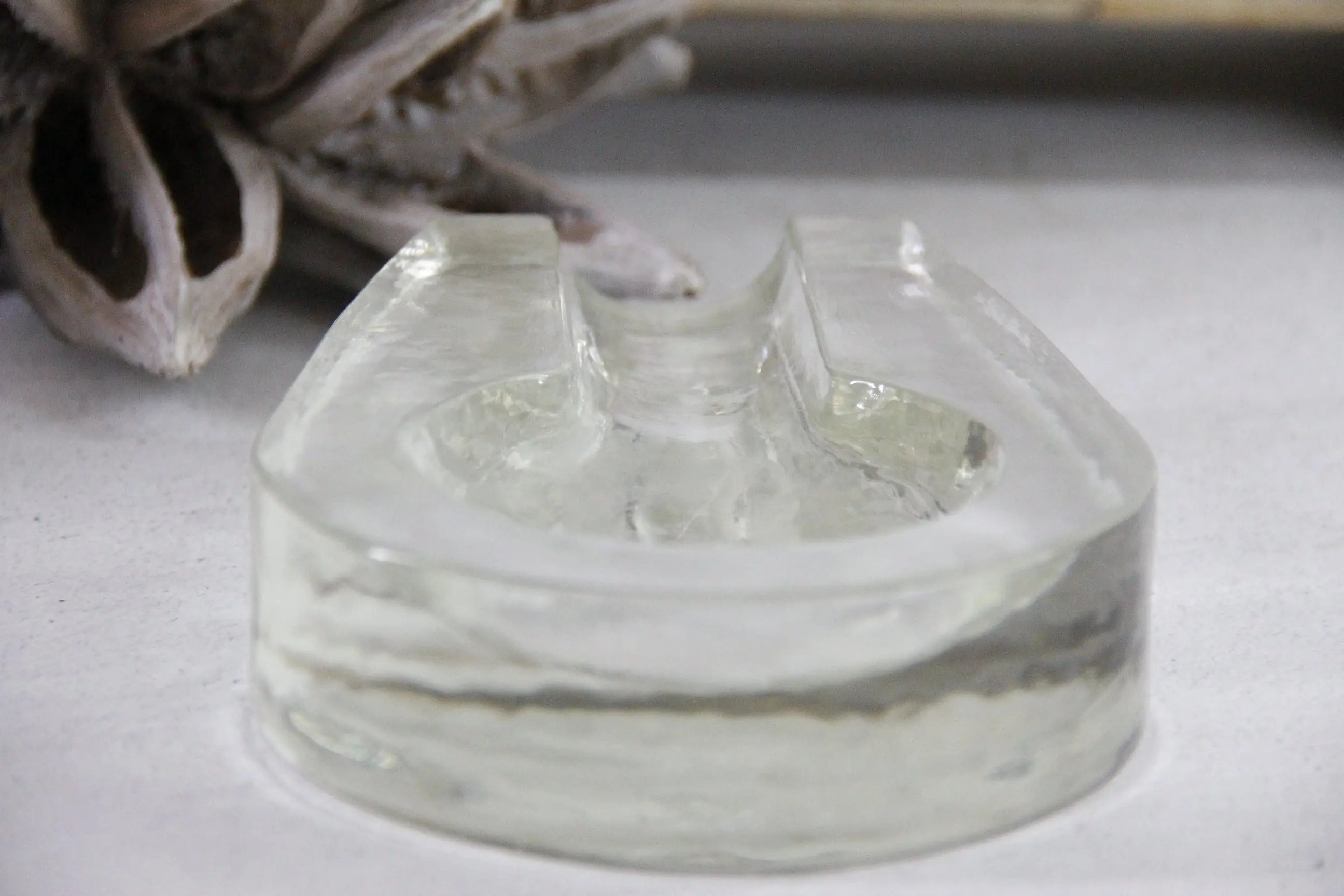 Vintage Cigar Ashtray | Large MCM Heavy Glass Blenko  Debra Hall Lifestyle