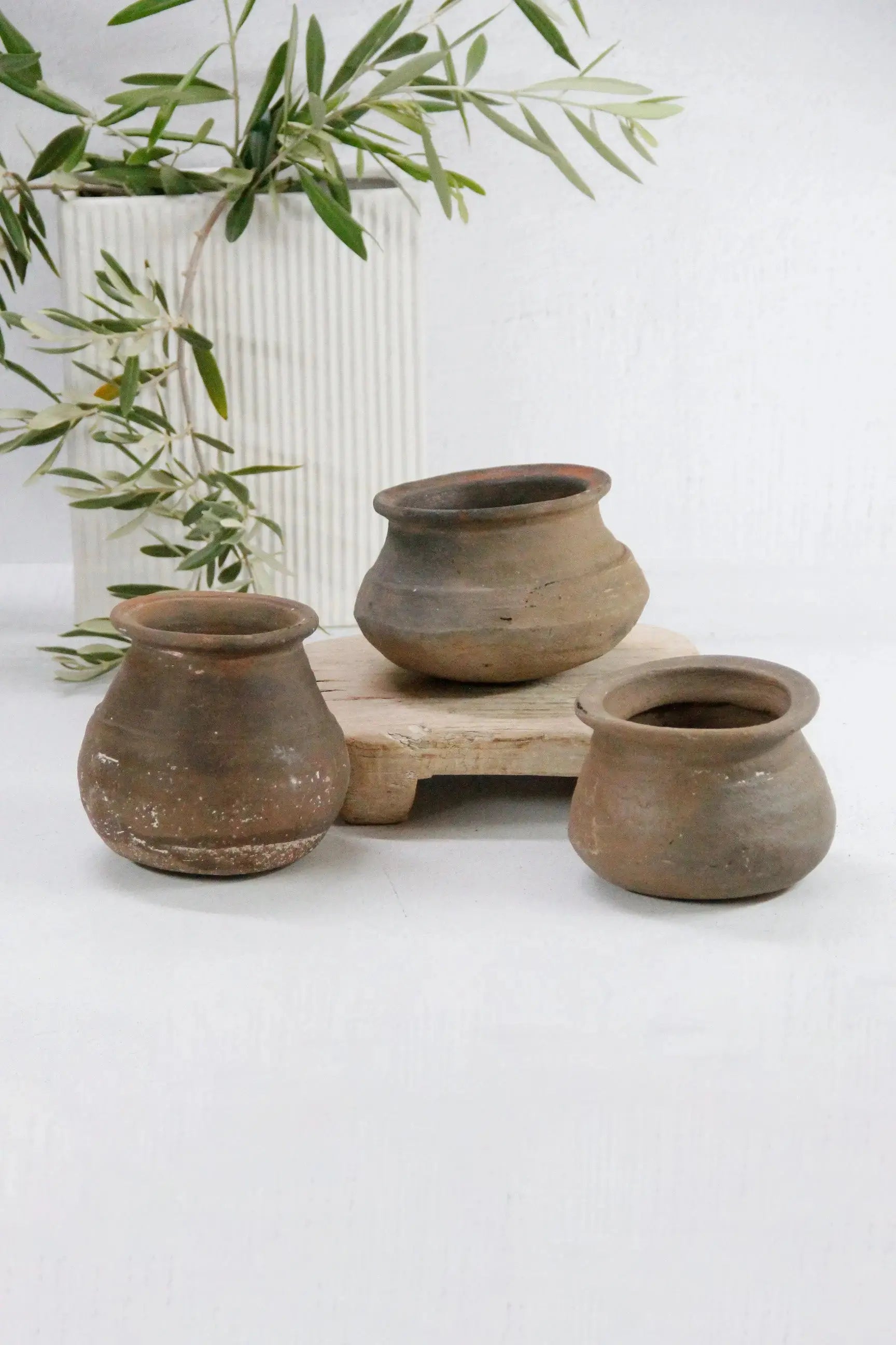 Vintage Clay Pot | Earth Medium Hand Thrown Cook Pot verticle- Debra Hall Lifestyle