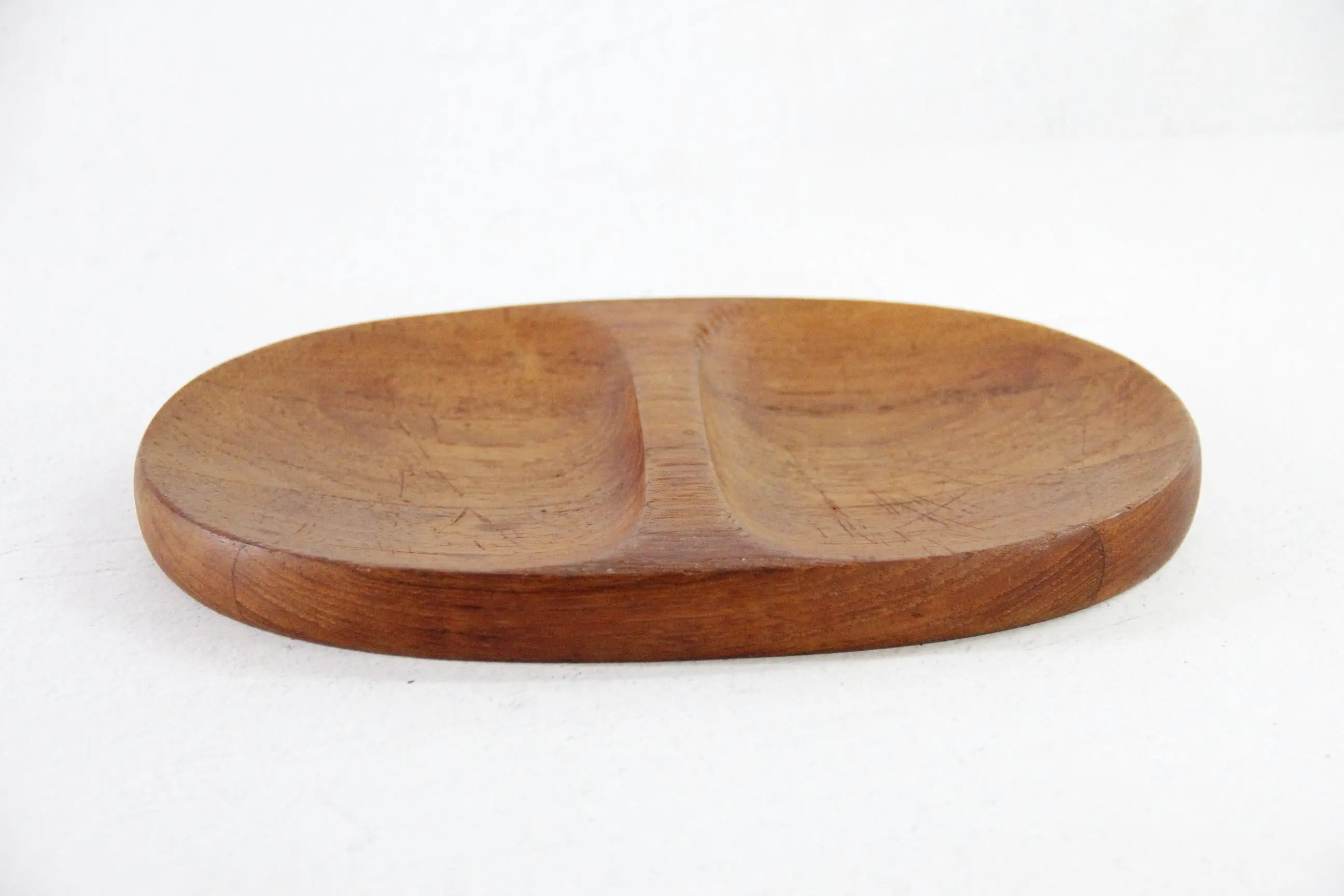 Vintage Danish Serving Tray | Modern Divided Teak Dish  Debra Hall Lifestyle