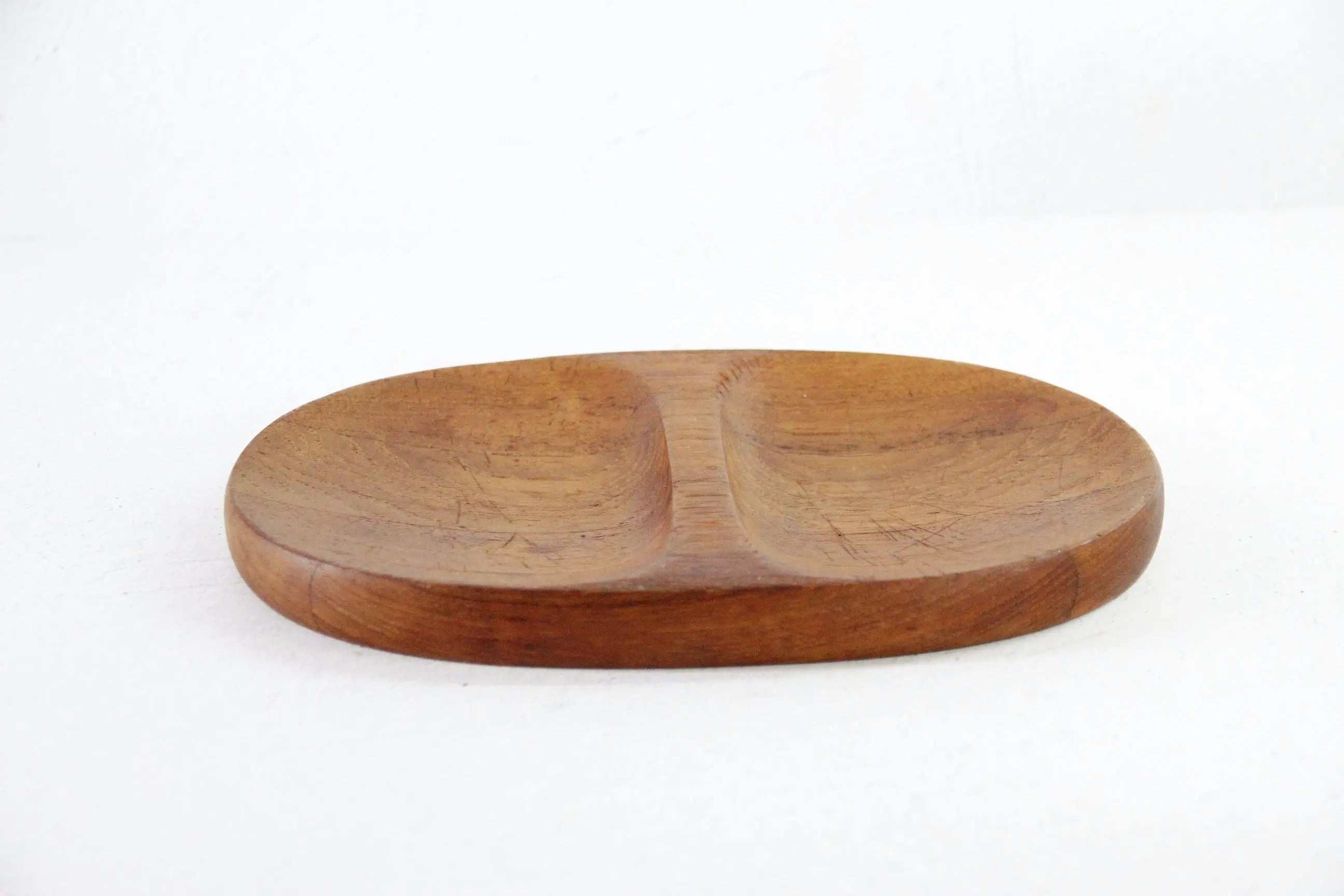 Vintage Danish Serving Tray | Modern Divided Teak Dish  Debra Hall Lifestyle